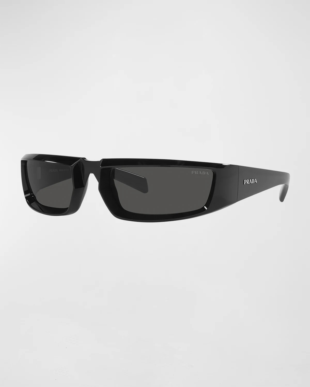 Prada Men's SaddleBridge Rectangle Sunglasses Neiman Marcus