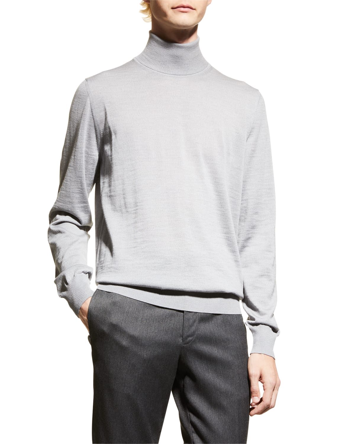 Emporio Armani Mixed Media Turtleneck Sweater Neiman Marcus