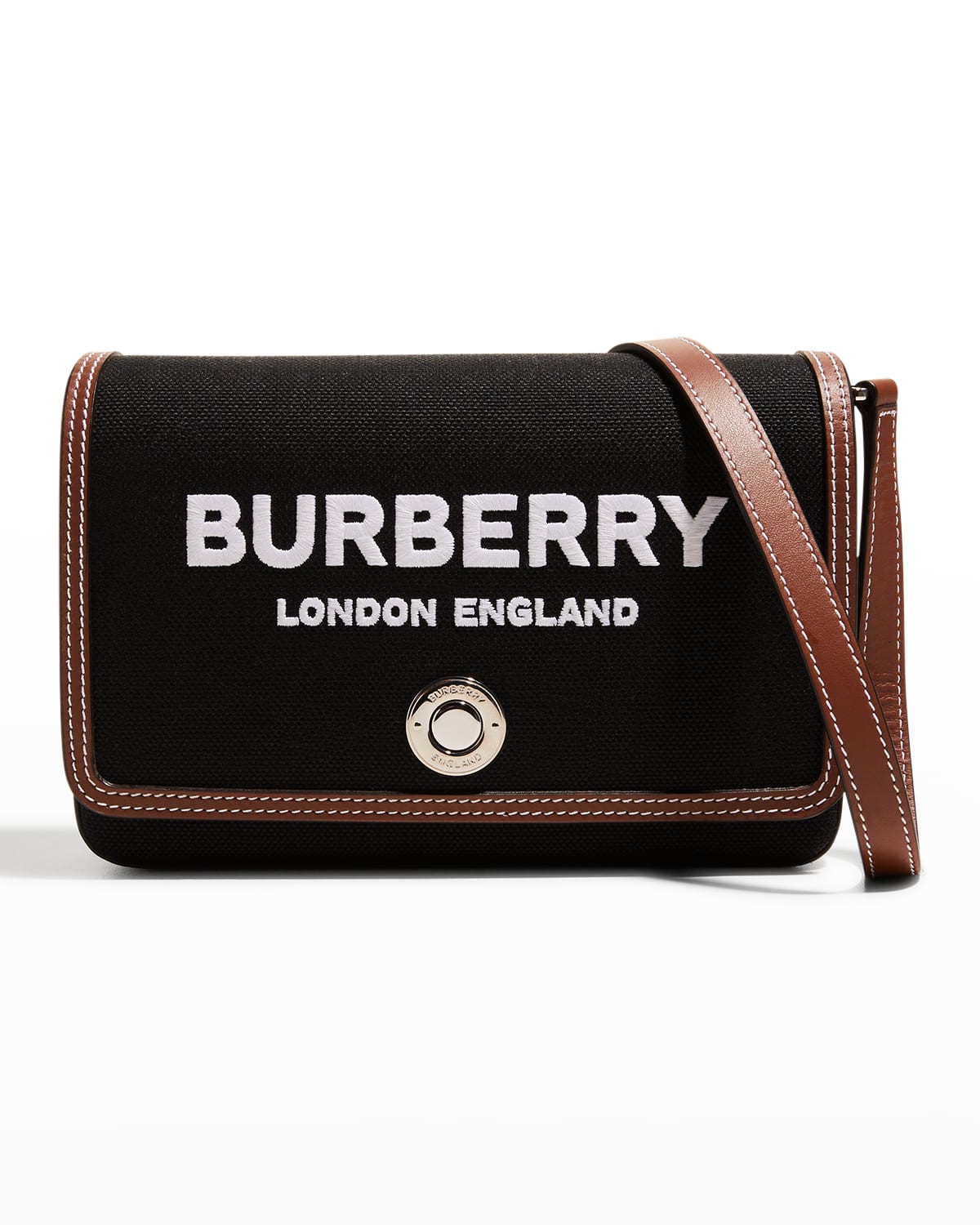 Burberry Hampshire Vintage Check Canvas & Leather Crossbody Bag