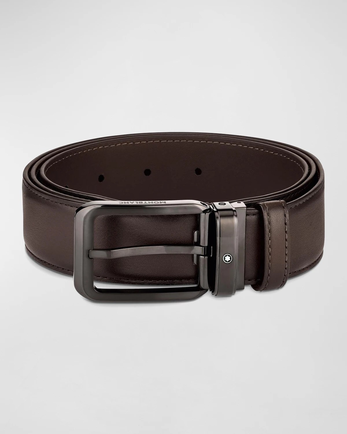 Montblanc Men's Rectangle Pin Buckle Leather Belt Neiman Marcus