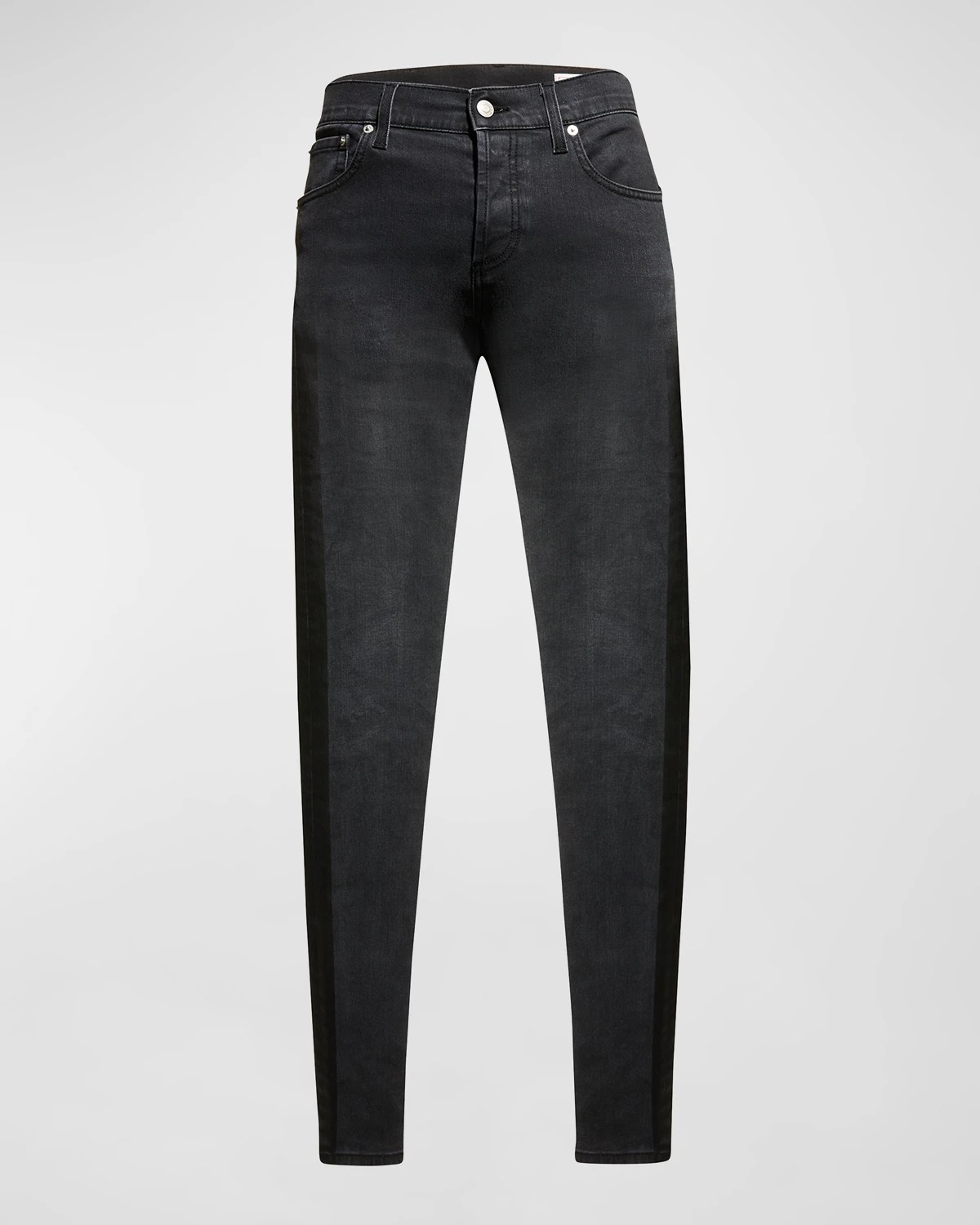 Amiri Men's PaisleyPatch Destroyed Skinny Jeans Neiman Marcus