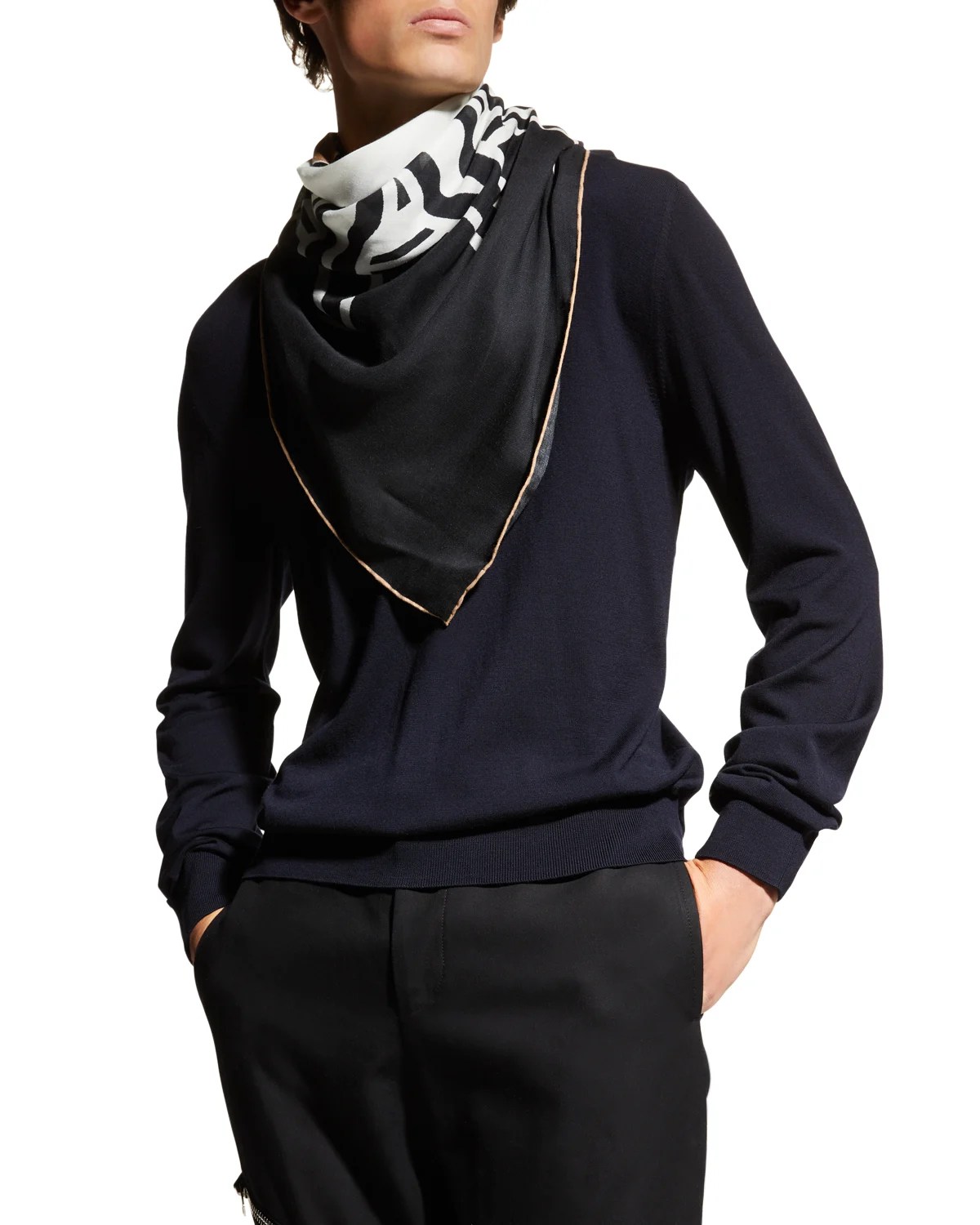 Givenchy Men's 4GLogo WoolCashmere Rectangle Scarf Neiman Marcus