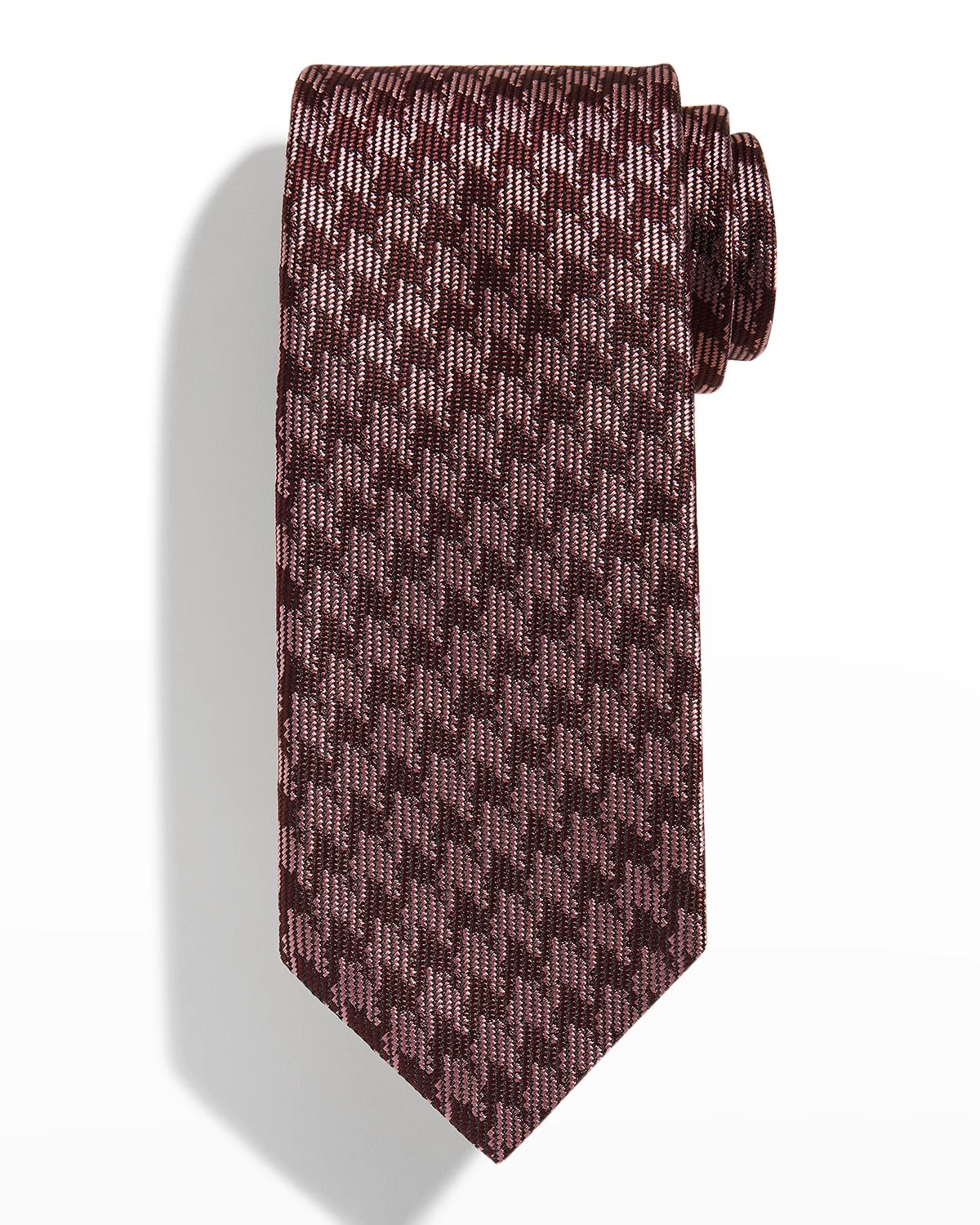 Charvet Men's Houndstooth Wool Tie Neiman Marcus
