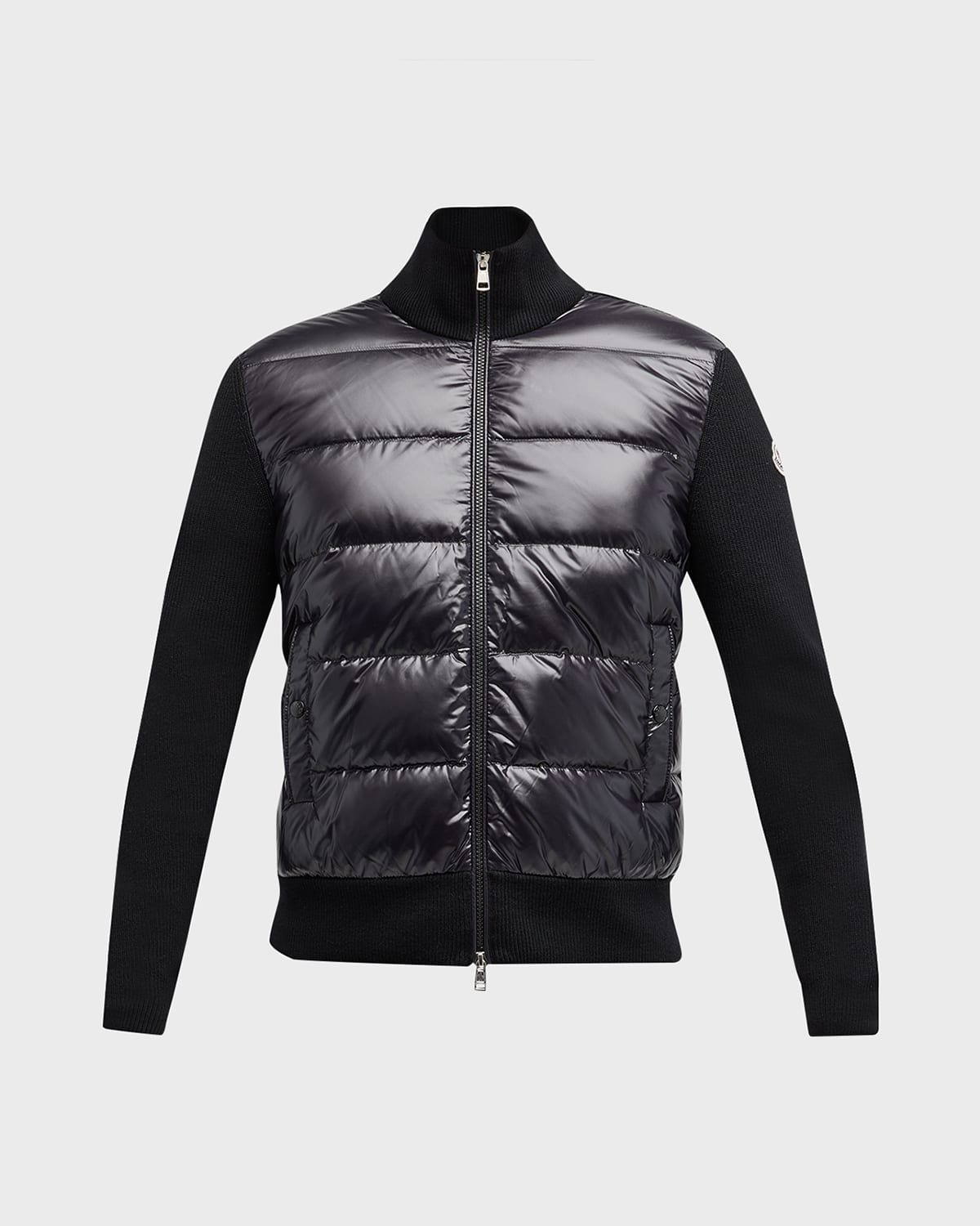 Moncler Men's Berriat Lacquer Down Biker Jacket Neiman Marcus