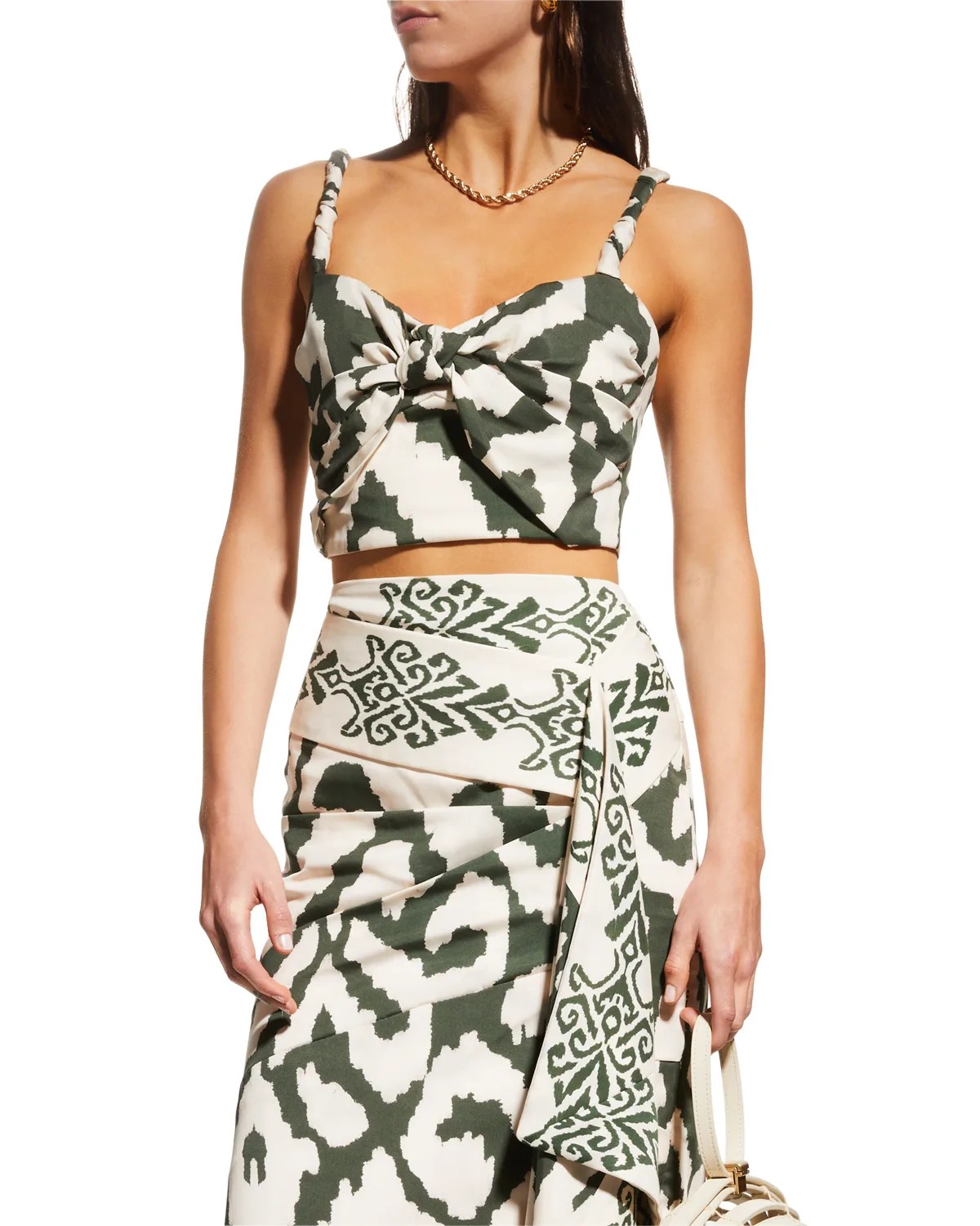 Johanna Ortiz African Mirror Pleated Crop Bustier Top Neiman Marcus