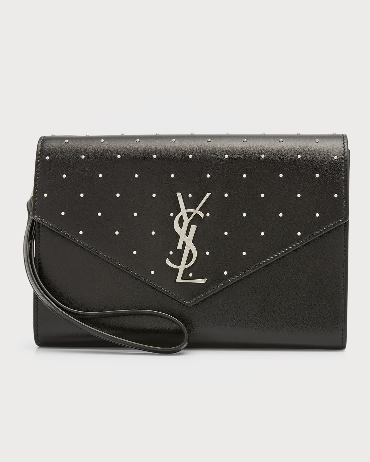 Saint Laurent YSL Envelope Flap Leather Clutch Bag Neiman Marcus