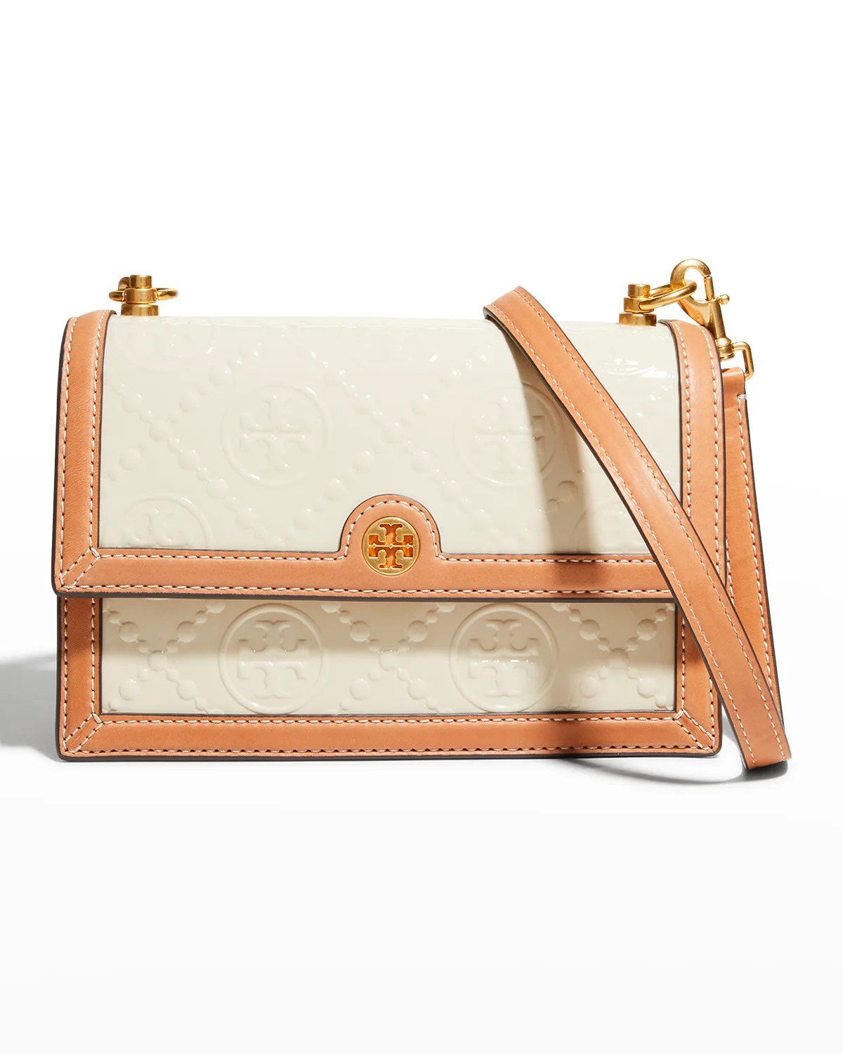 Tory Burch T Monogram Patent Wallet on Chain Neiman Marcus