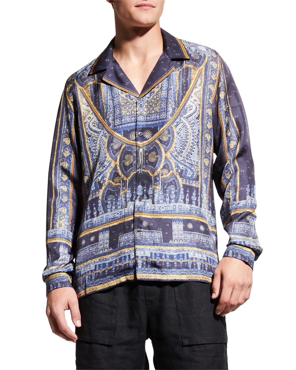 SIAMO VERANO Men's Romana Graphic Camp Shirt Neiman Marcus