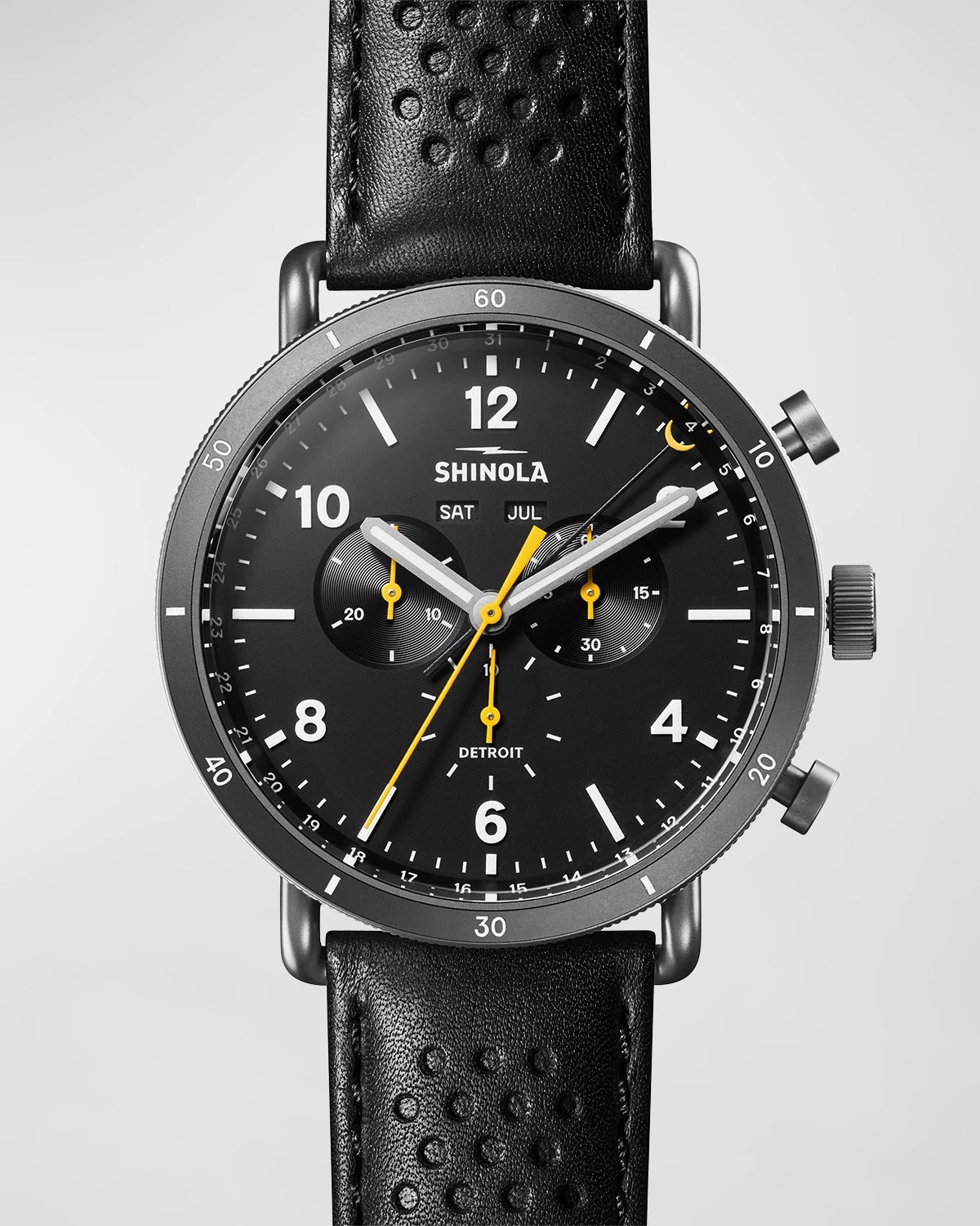 Shinola Men's Canfield Sport Leather Strap Watch, 45mm Neiman Marcus