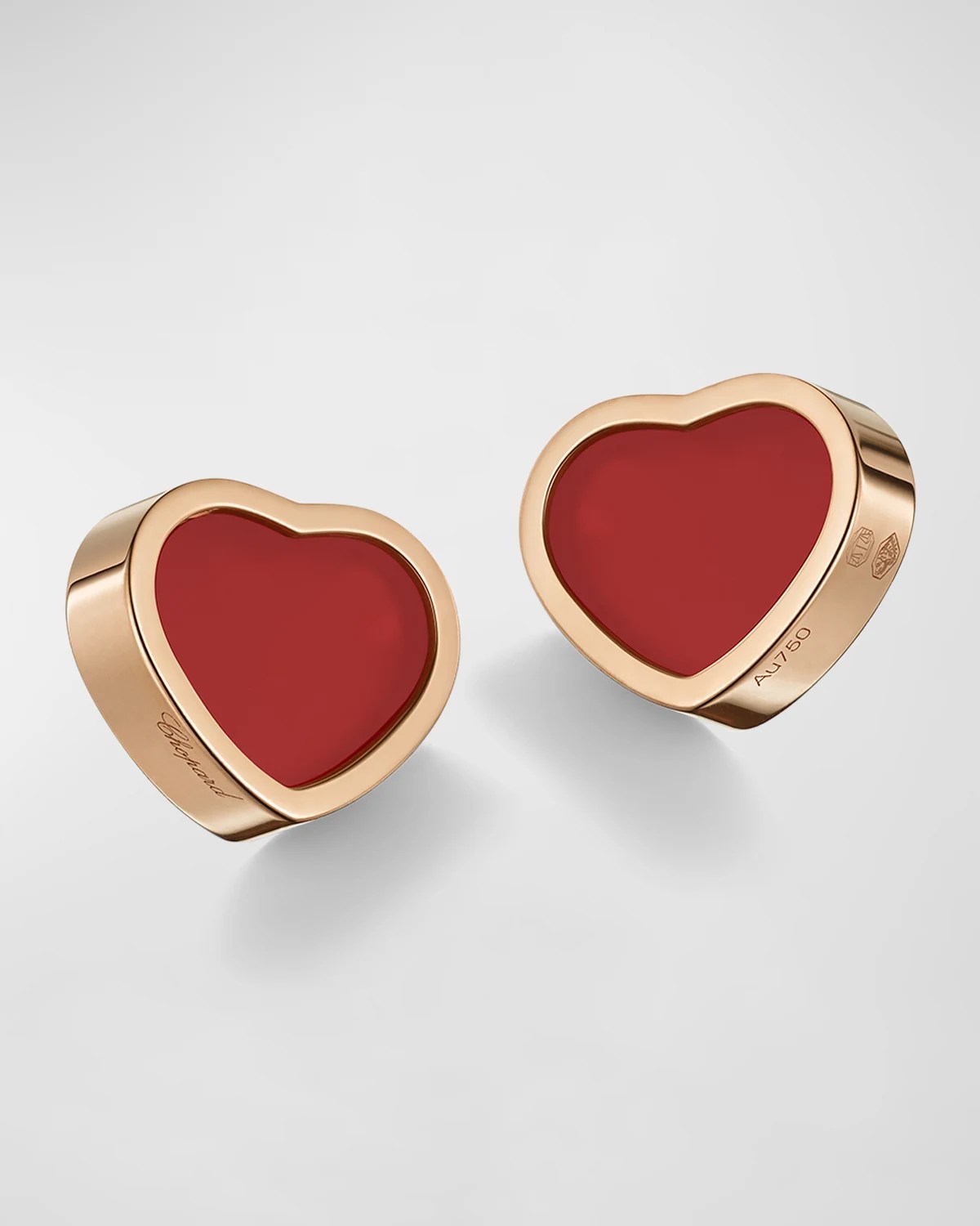 Chopard Happy Hearts 18K Rose Gold Diamond & Carnelian Pendant Necklace