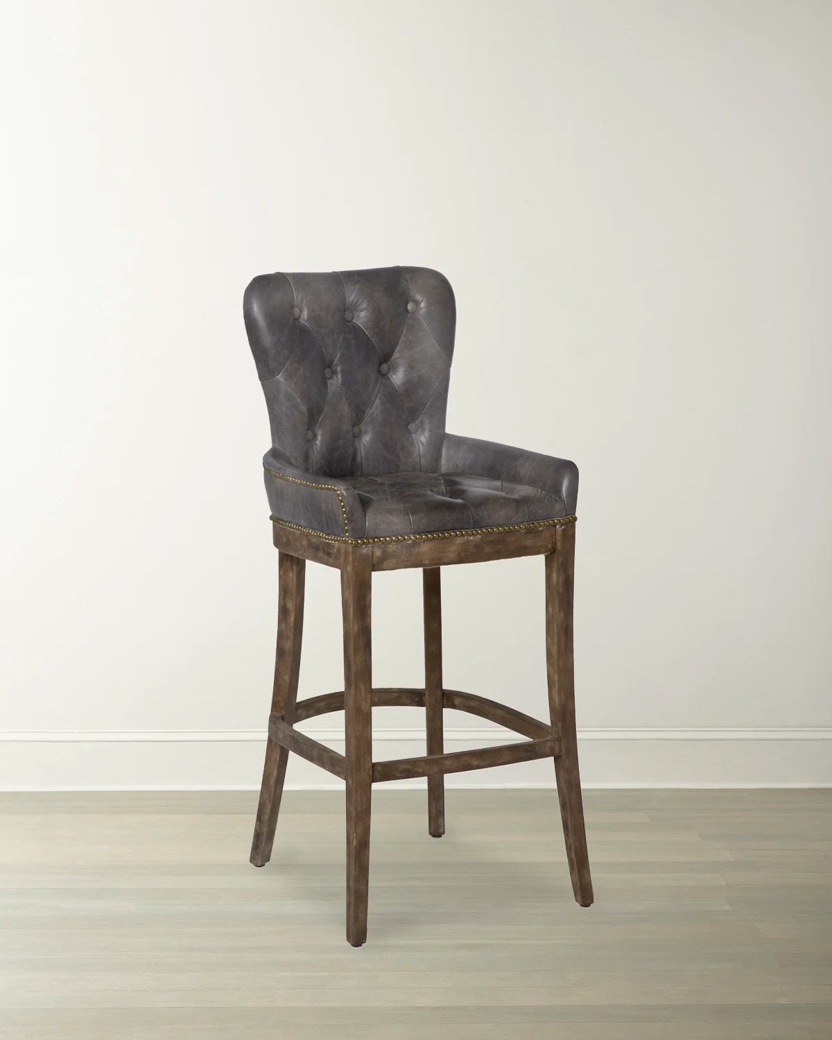 Century Furniture Forte Swivel Leather Bar Stool 31" Neiman Marcus