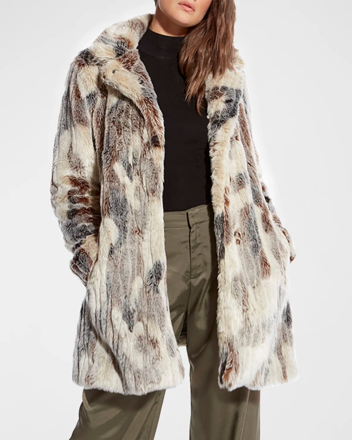 Amiri MixedMedia Faux Fur Crop Track Jacket Neiman Marcus