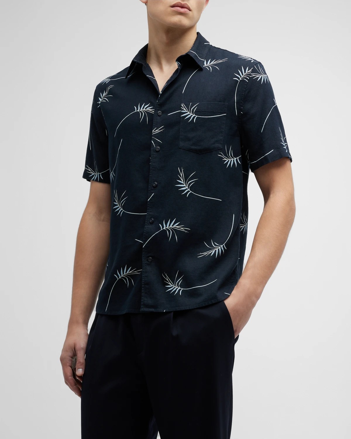 Camilla Men's AnimalPrint Camp Shirt Neiman Marcus