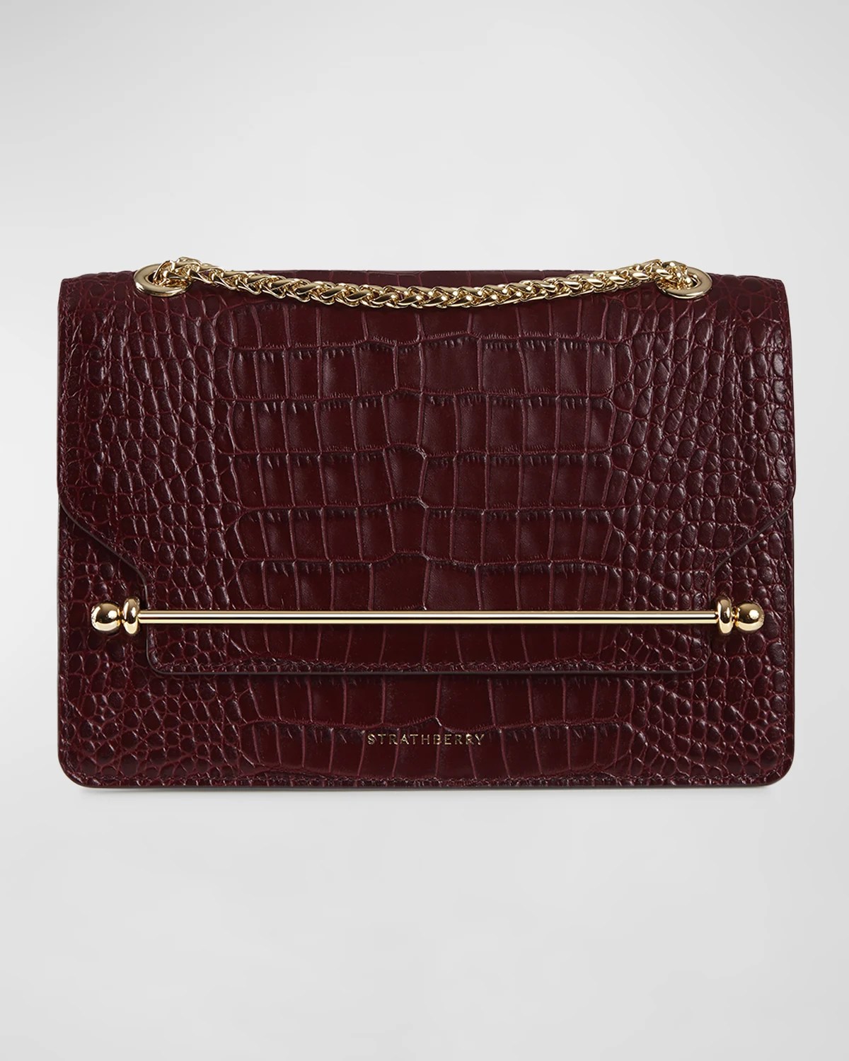 STRATHBERRY CrocEmbossed Leather Crossbody Bag Neiman Marcus