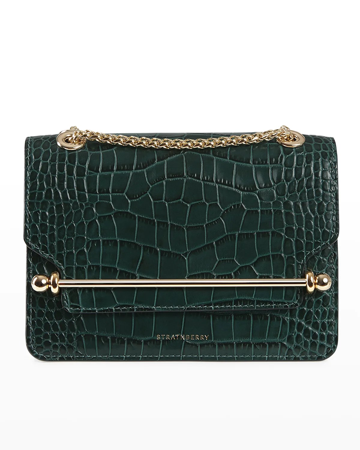 STRATHBERRY EastWest CrocEmbossed Crossbody Bag Neiman Marcus