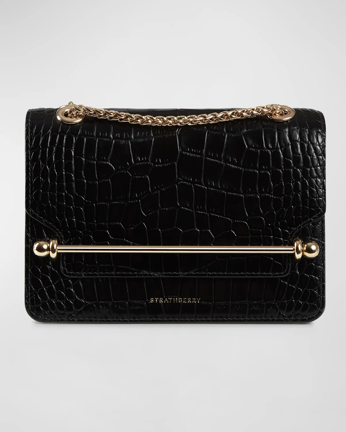 STRATHBERRY Mini CrocEmbossed Chain Crossbody Bag Neiman Marcus