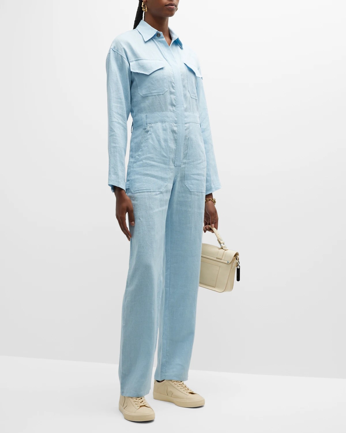 Rivet Utility Foxy WideLeg Linen Jumpsuit Neiman Marcus