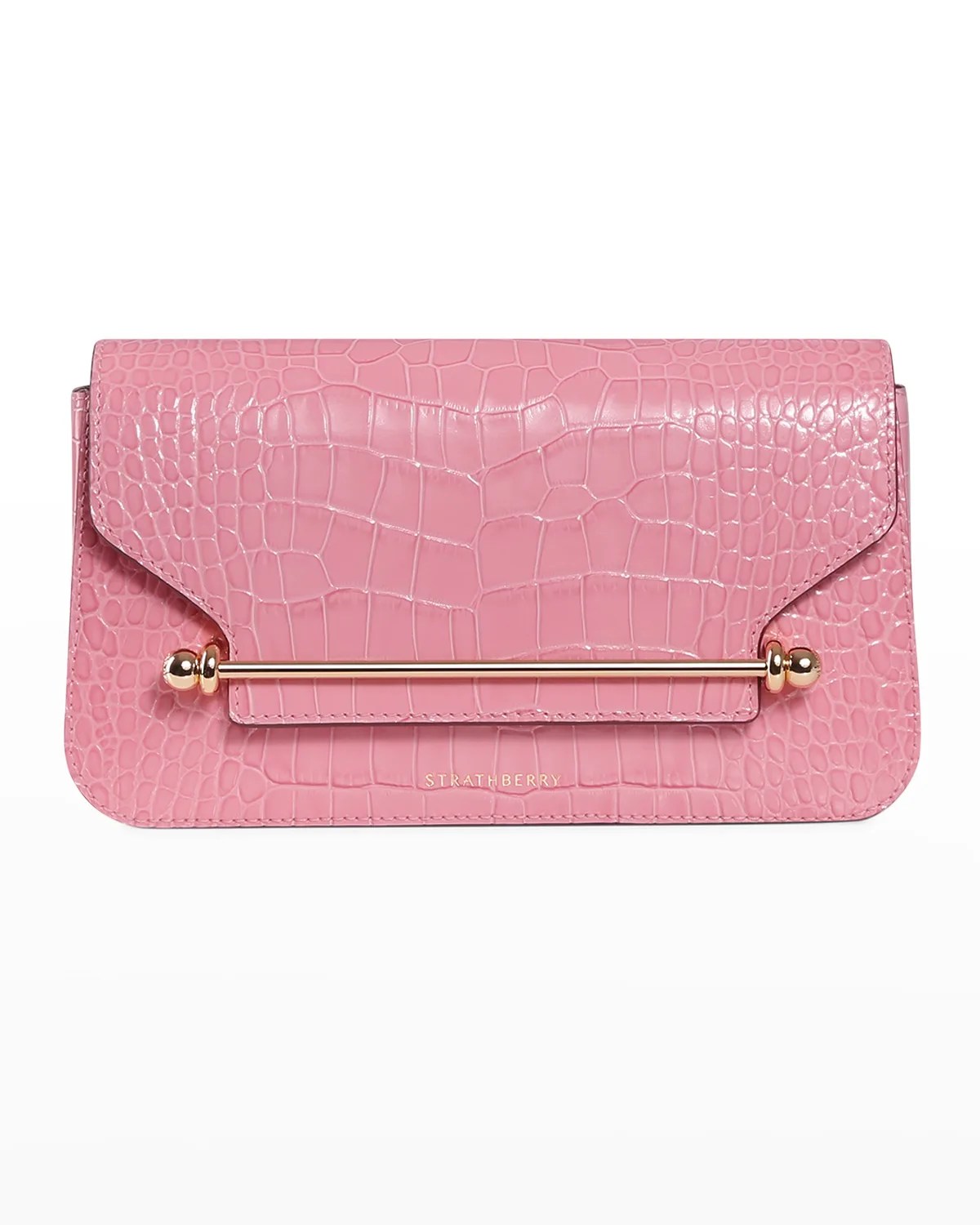 STRATHBERRY Flap CrocEmbossed Leather Chain Crossbody Bag Neiman Marcus