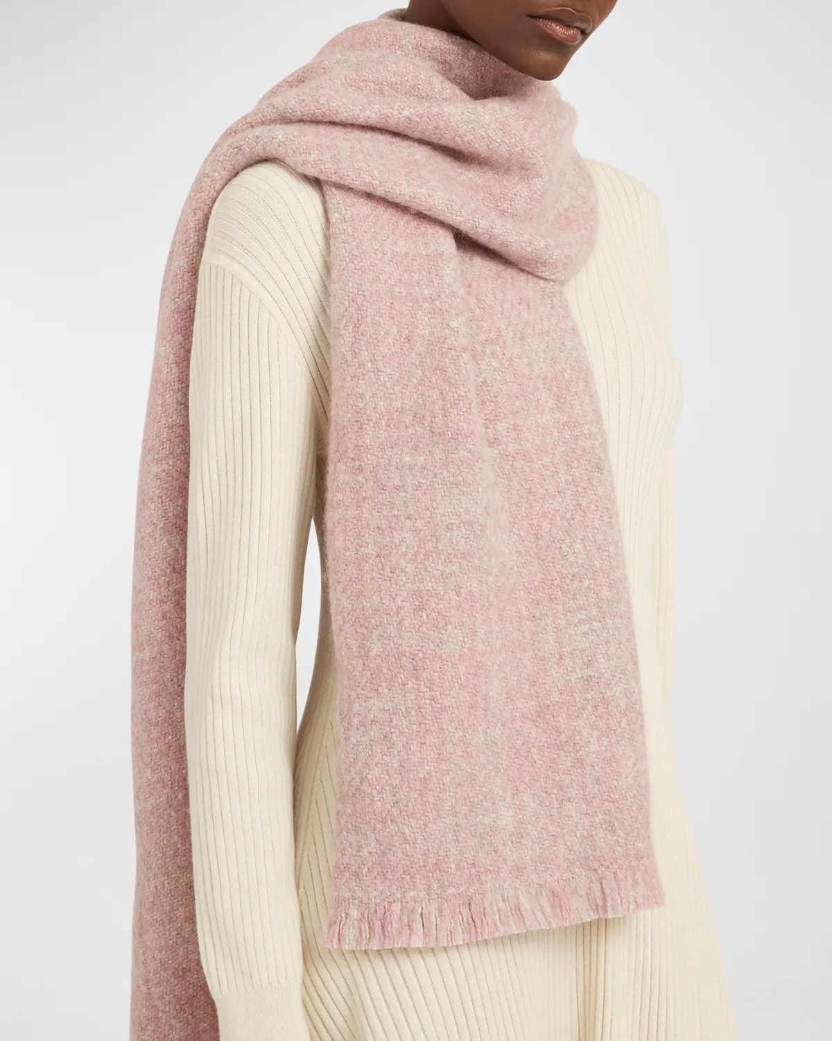 Moncler Cashmere Knit Logo Scarf Neiman Marcus
