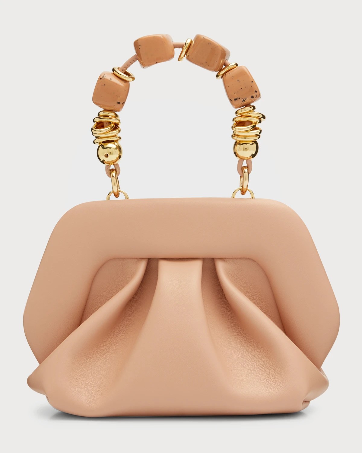 THEMOIRE Gea Knitted FauxLeather Clutch Bag Neiman Marcus