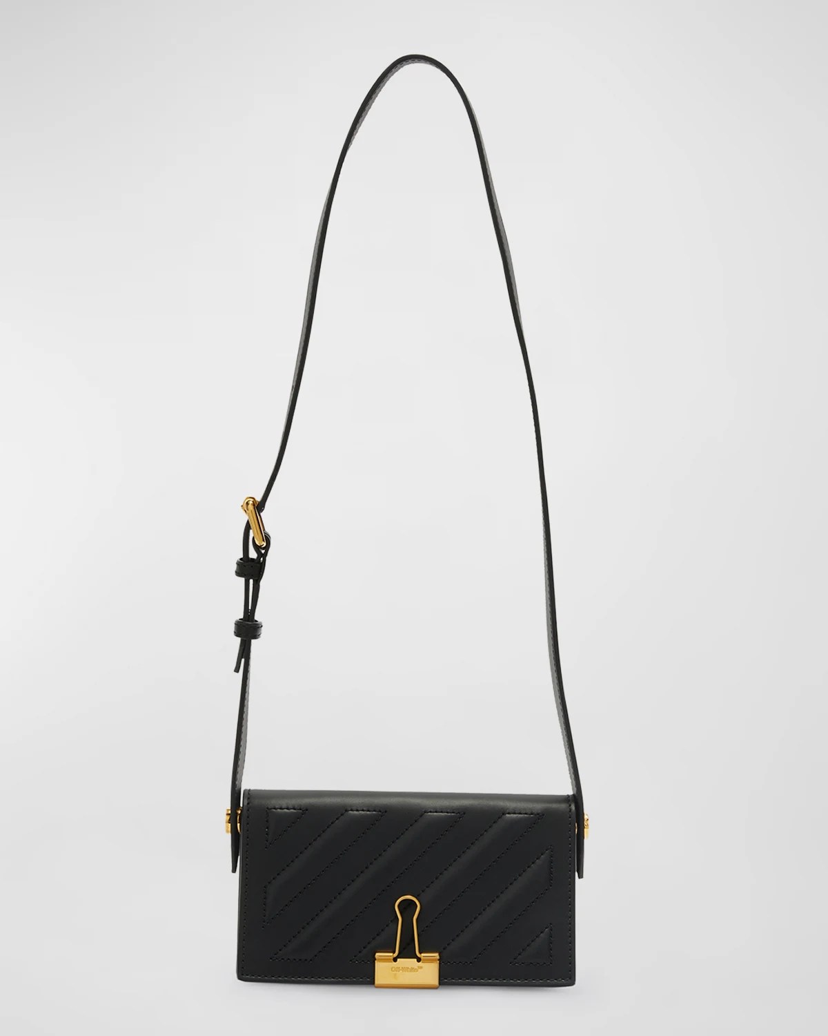 OffWhite Hybrid Diagonal Stripe Leather TopHandle Bag Neiman Marcus