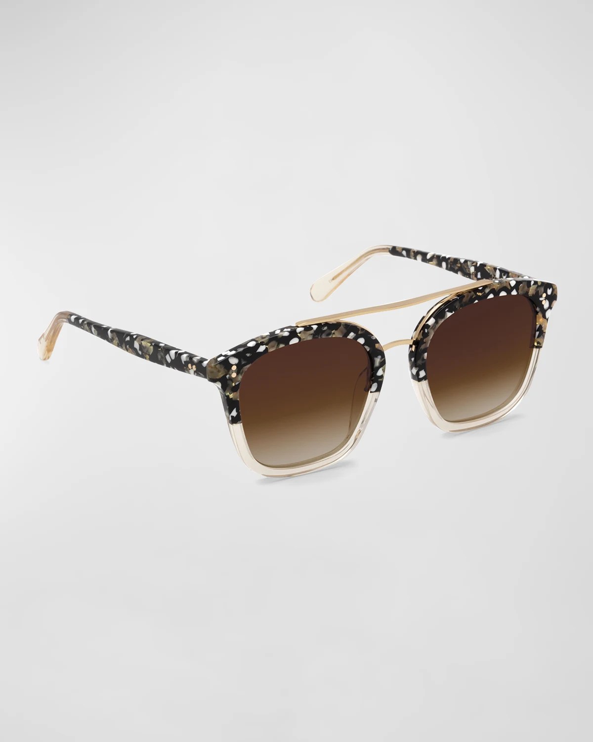 KREWE Coliseum Oversize Square Aviator Sunglasses Lagoon Neiman Marcus