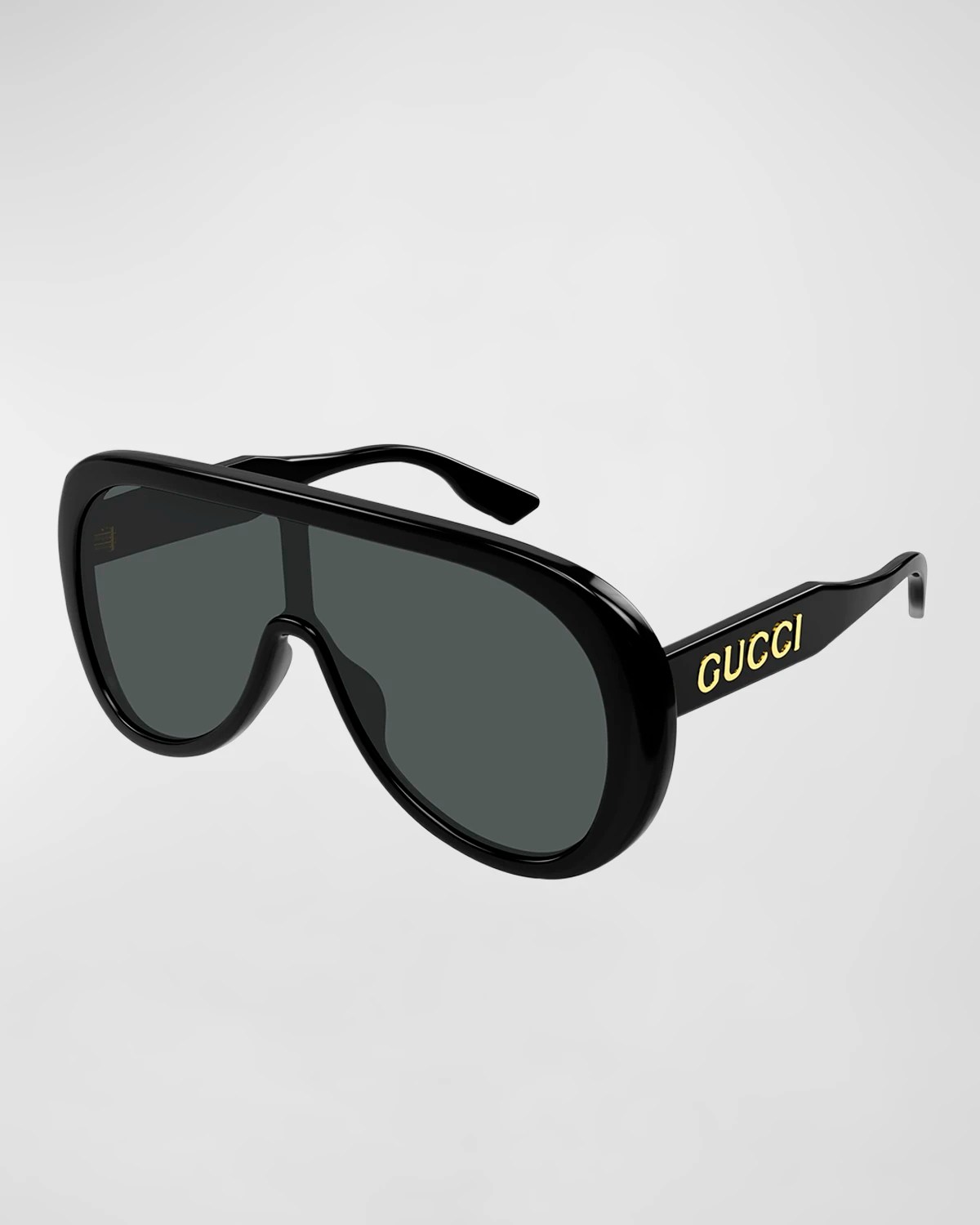 Gucci Men's Temple Logo Rectangle Sunglasses Neiman Marcus
