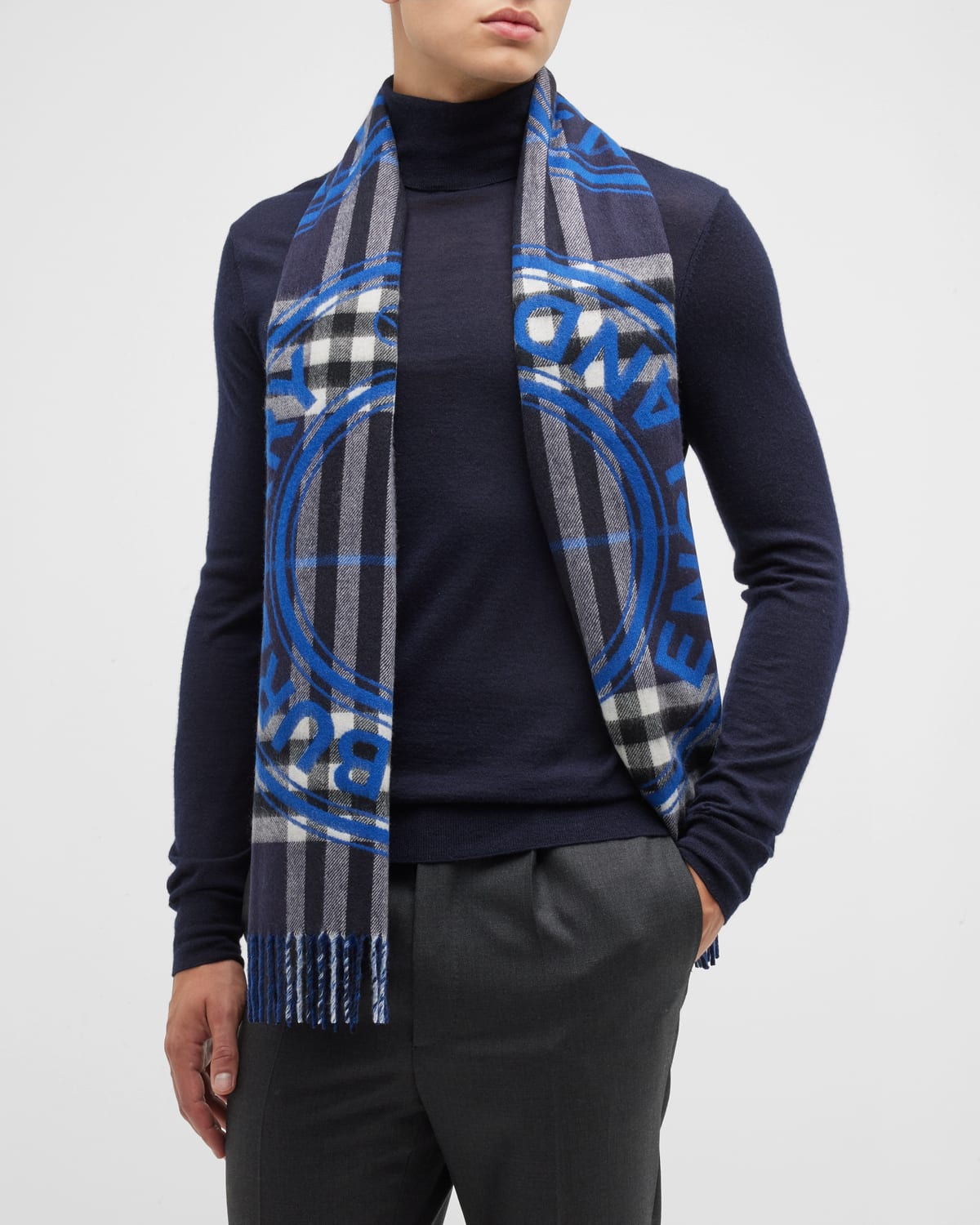 Givenchy Men's Cashmere Logo Scarf Neiman Marcus