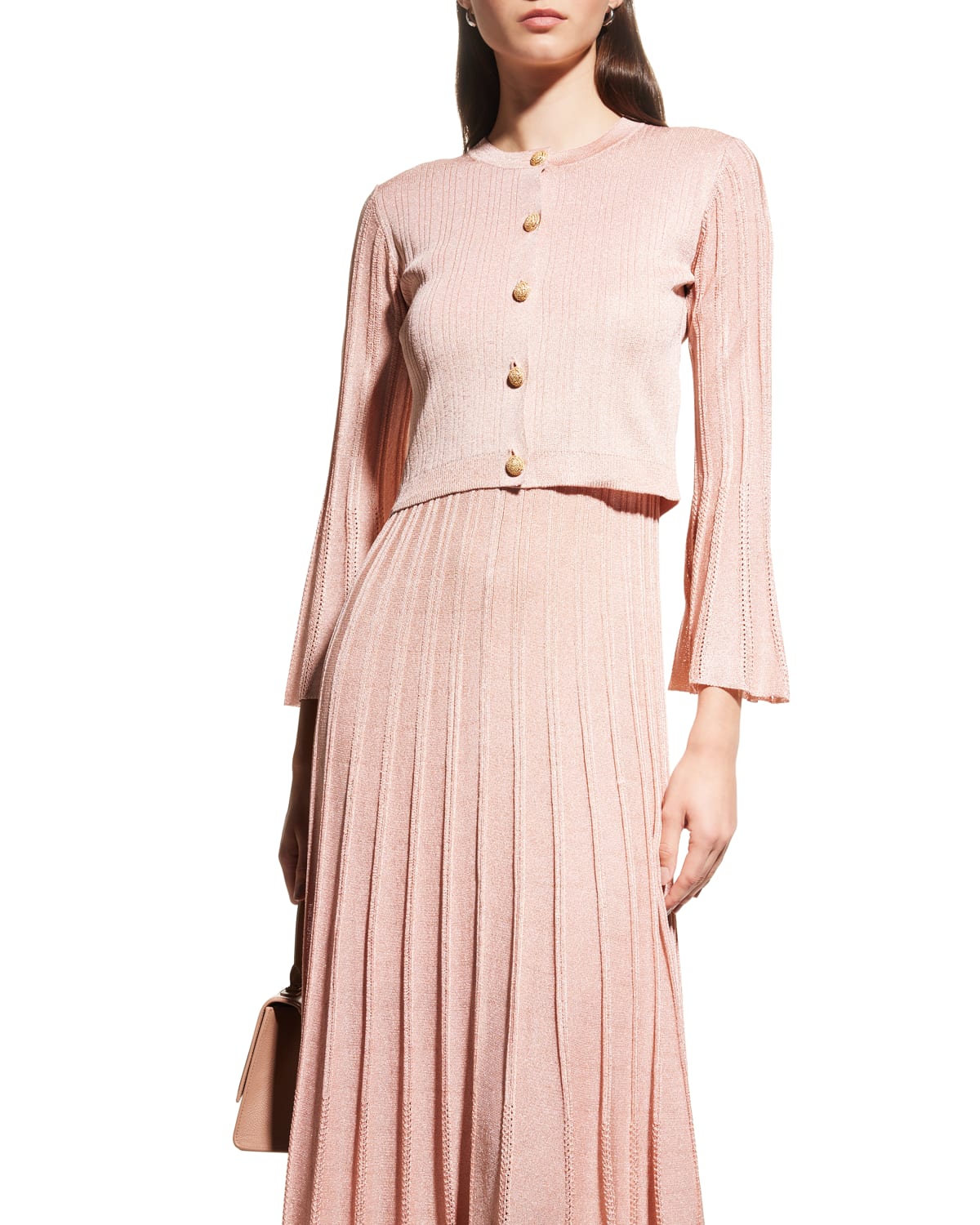 St. John Diamond Cutout Crop Knit Cardigan Neiman Marcus