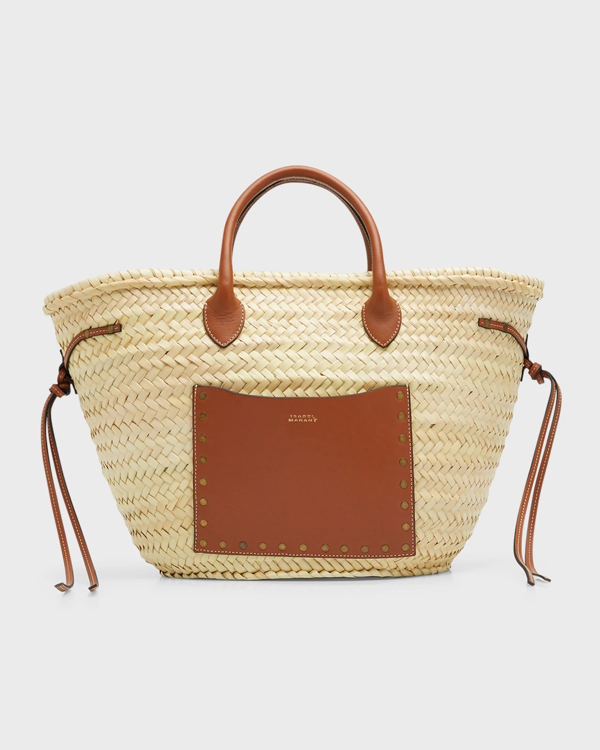 Isabel Marant Cadix Straw & Leather Tote Bag Neiman Marcus