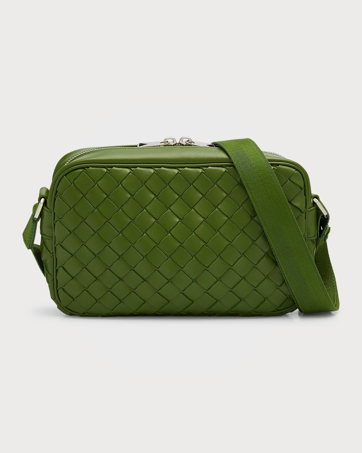Bottega Men's Leather Intrecciato Crossbody Camera Bag Neiman