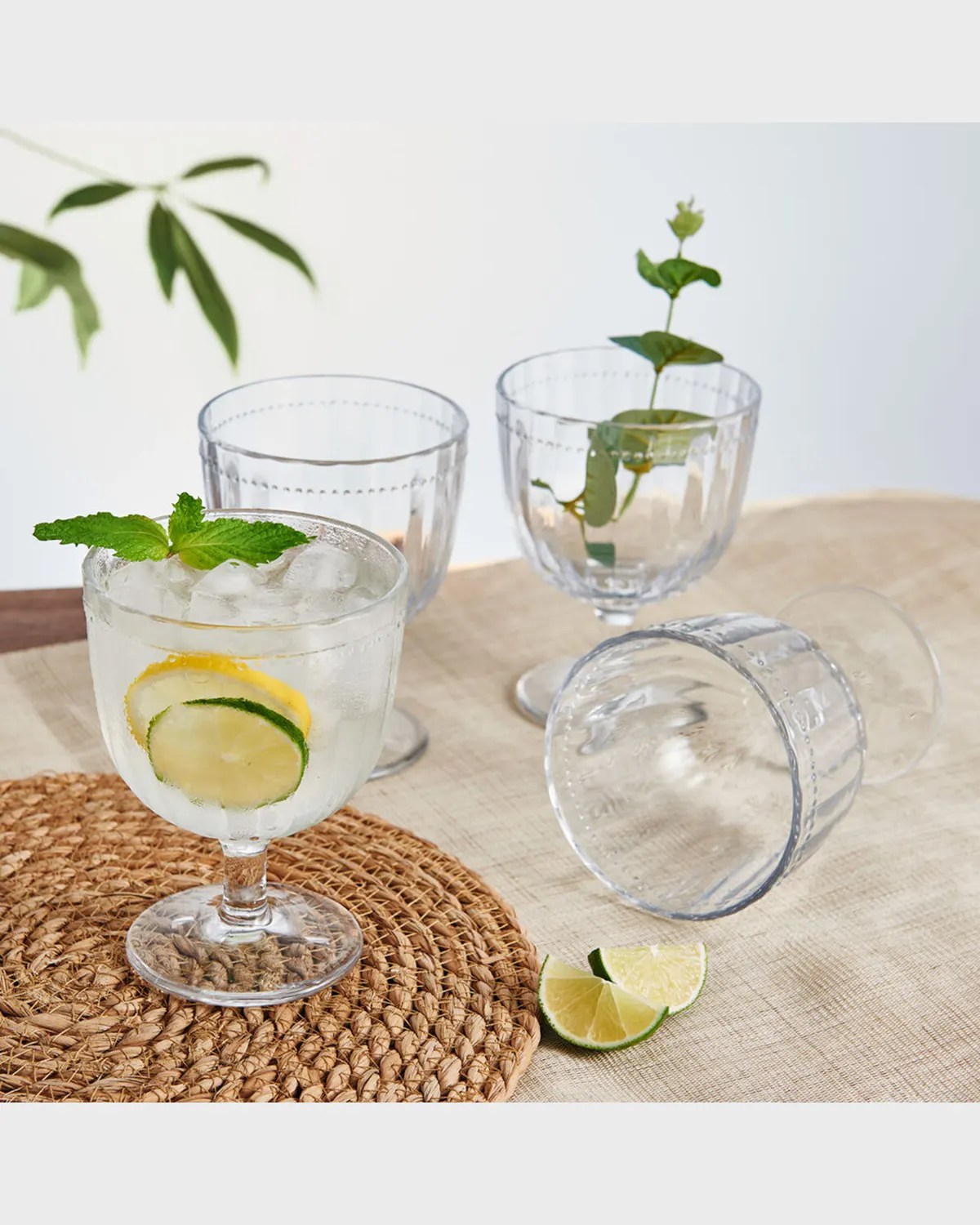 Fitz & Floyd Beaded Highball Glasses Set of 4 Neiman Marcus