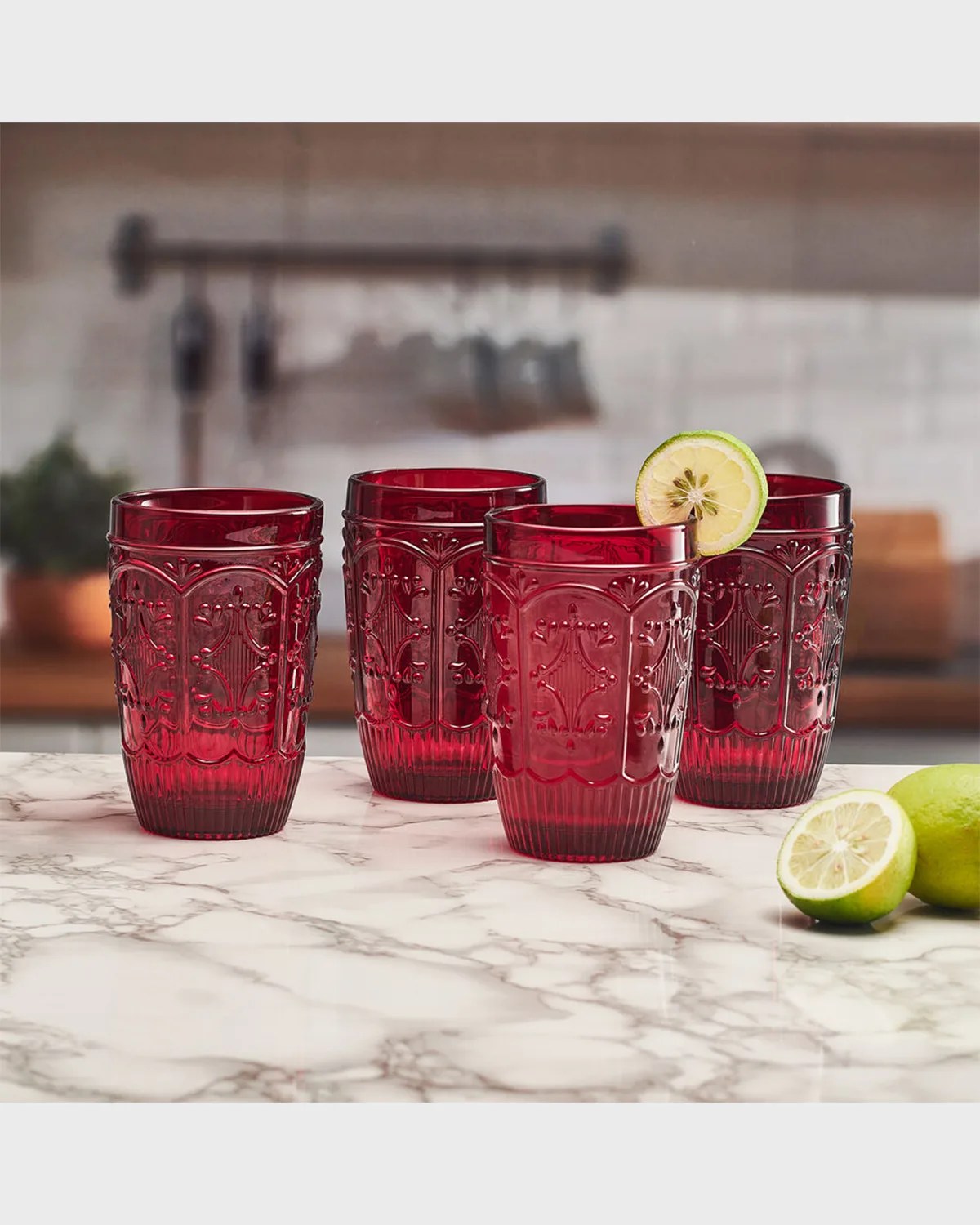 Fitz & Floyd Beaded Highball Glasses Set of 4 Neiman Marcus
