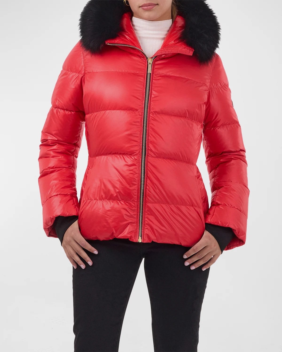 Gorski ApresSki Jacket w/ Detachable Lamb Shearling Trim Neiman Marcus