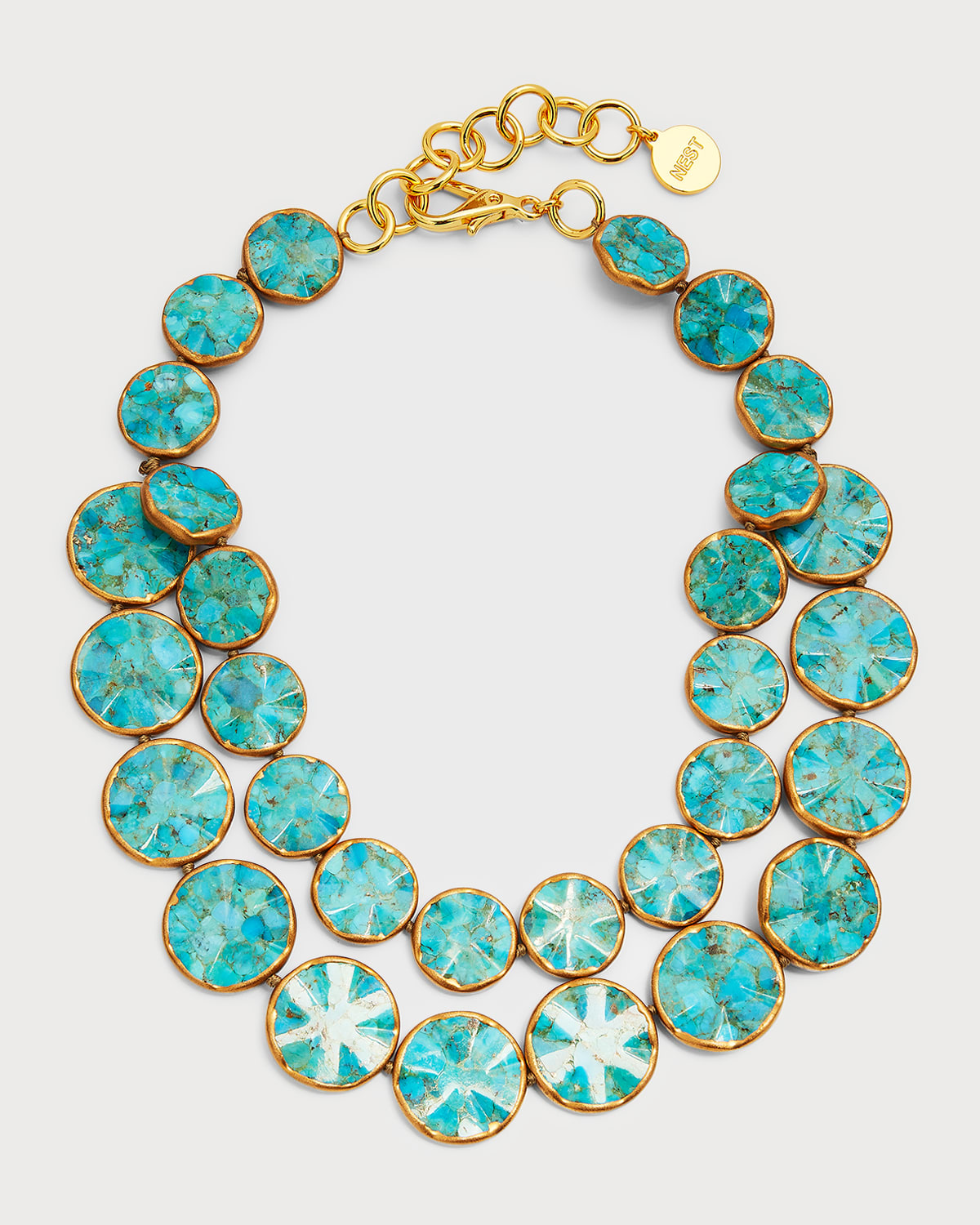 NEST Jewelry Turquoise Magnesite Brushed Accent Necklace Neiman Marcus