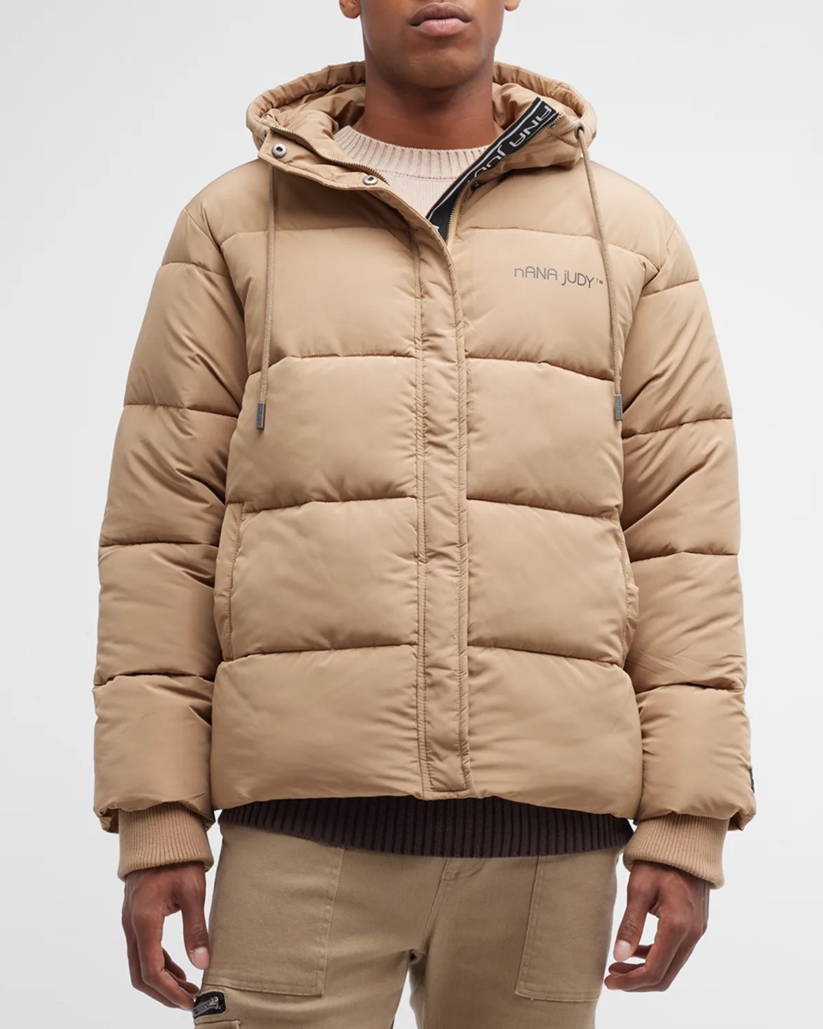 Moncler Men's Ume Puffer Jacket with LogoTape Placket Neiman Marcus