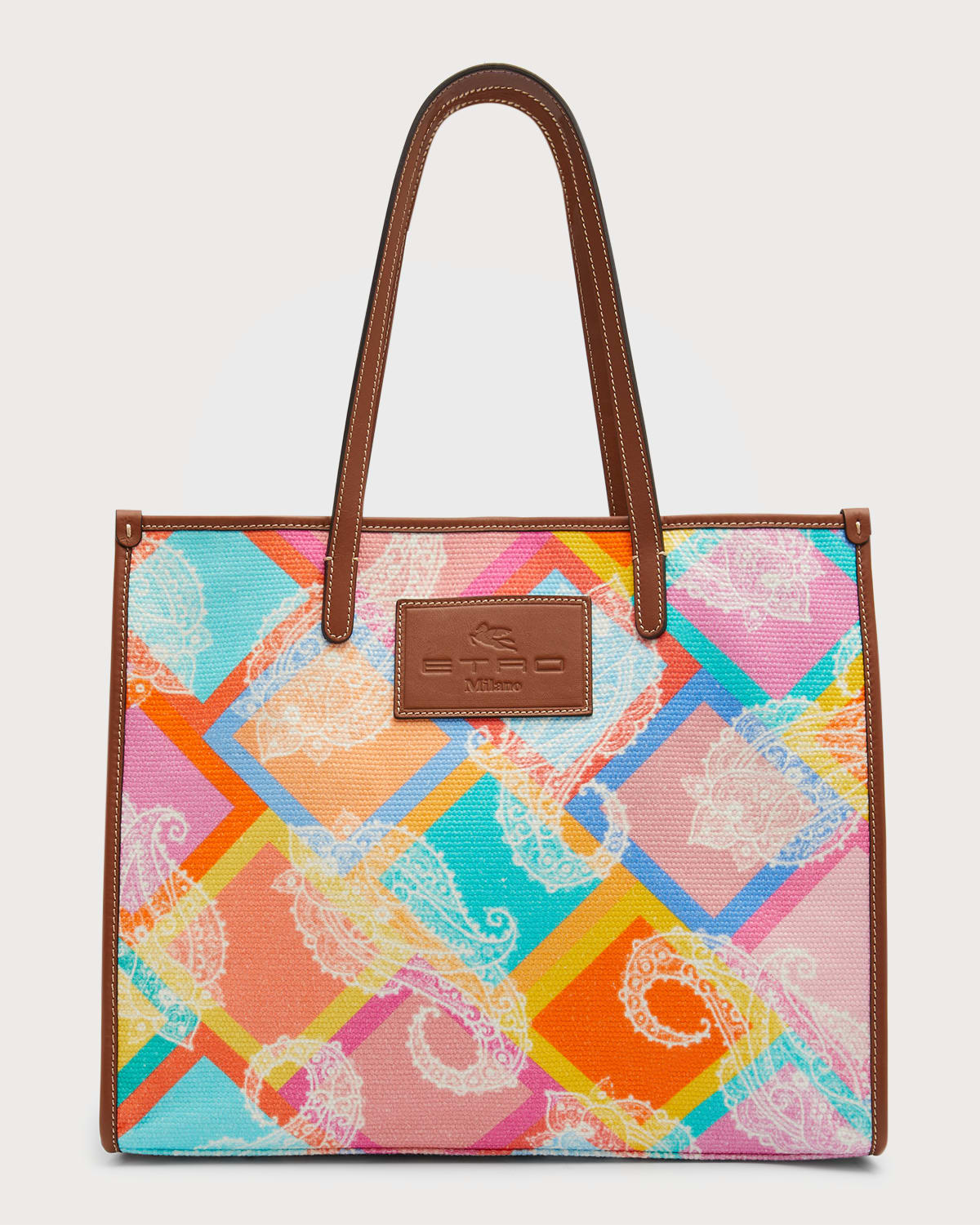 Etro Stripe Raffia Beach Tote Bag Neiman Marcus