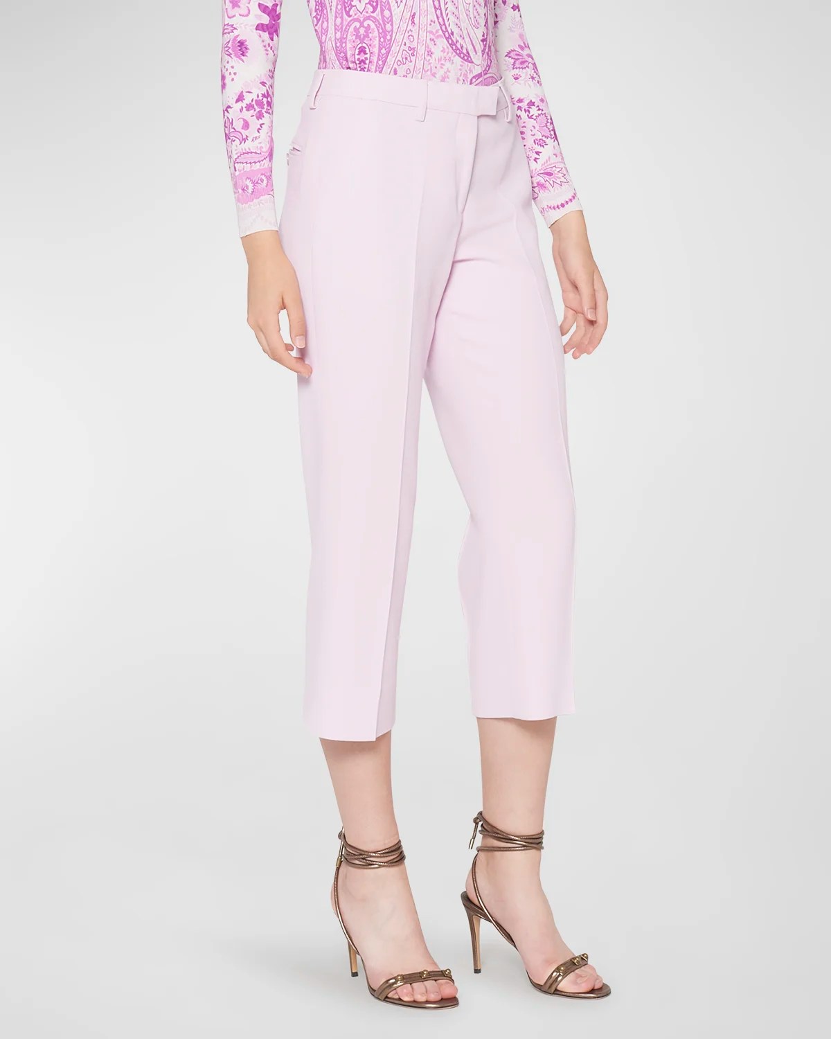 Etro Paisley Jacquard Cigarette Ankle Pants Neiman Marcus