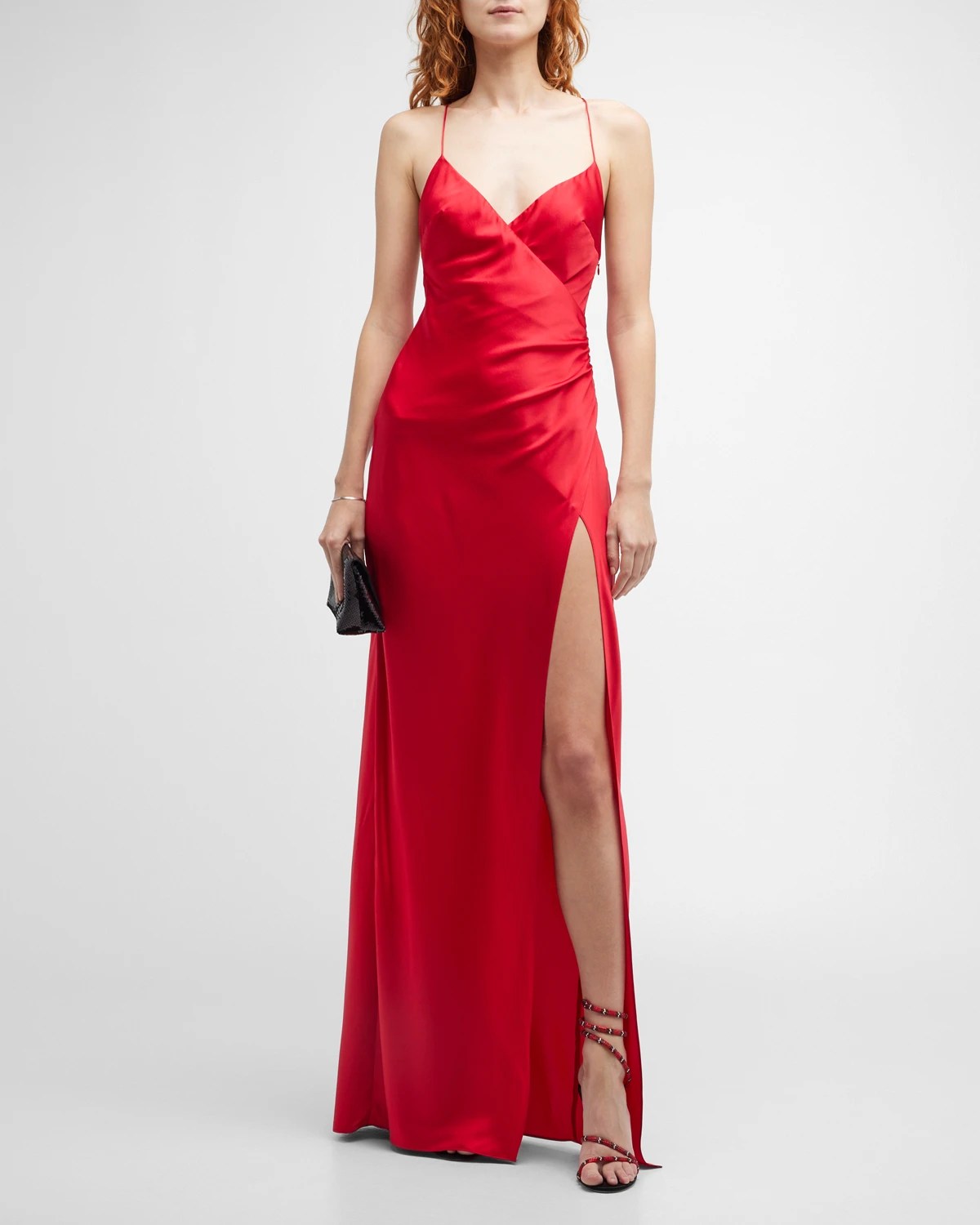 SER.O.YA Emma Silk Wrap Slip Dress Neiman Marcus