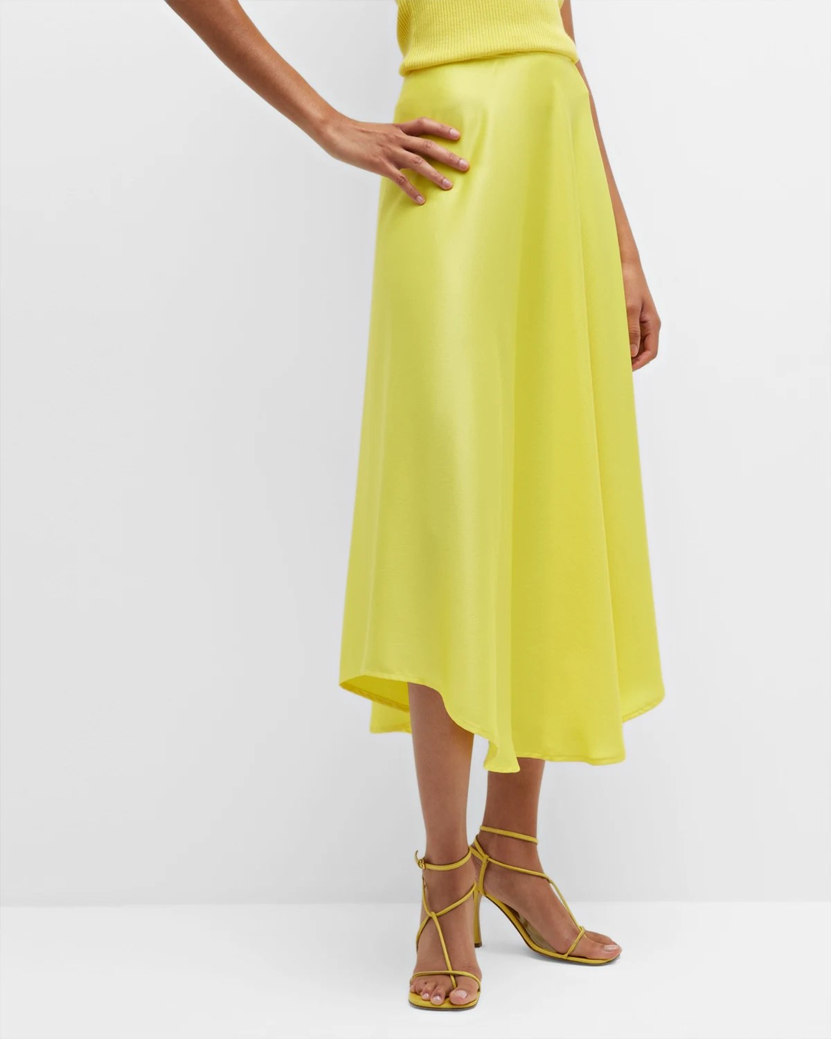 Silvia Tcherassi Verna Textured Linen Jacquard Tiered Midi Skirt