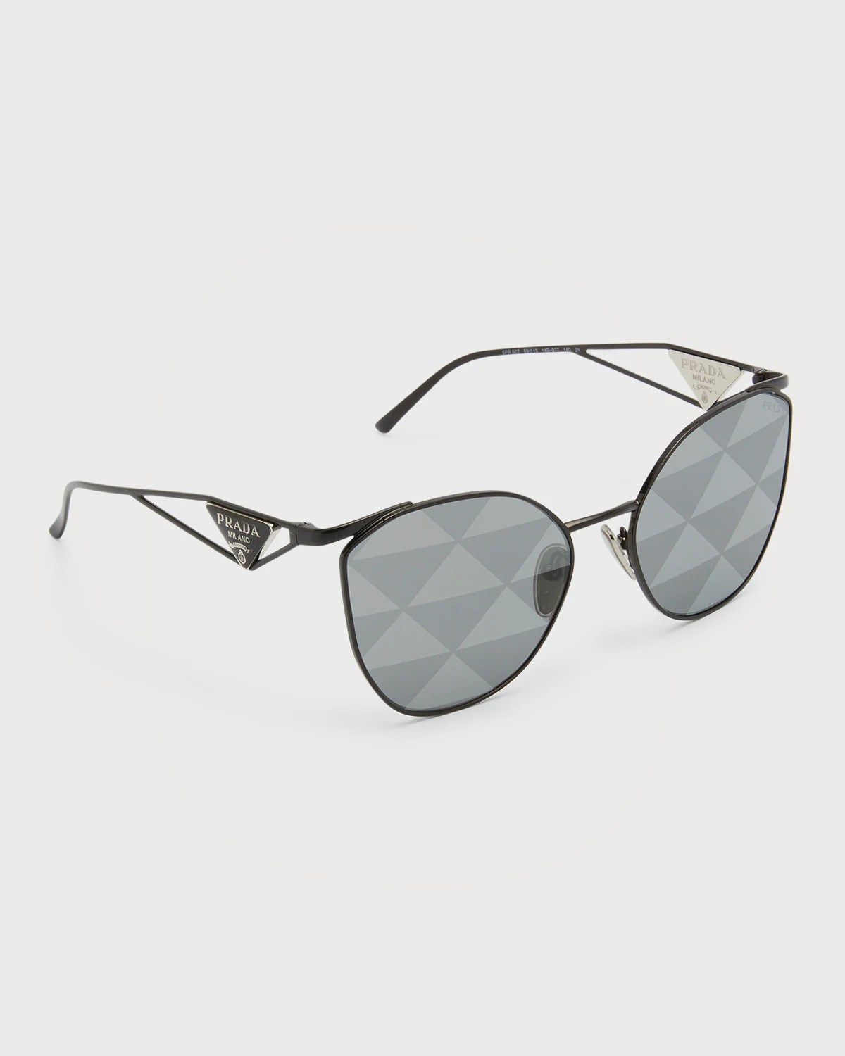 Prada Logo Emblem Metal CatEye Sunglasses Neiman Marcus