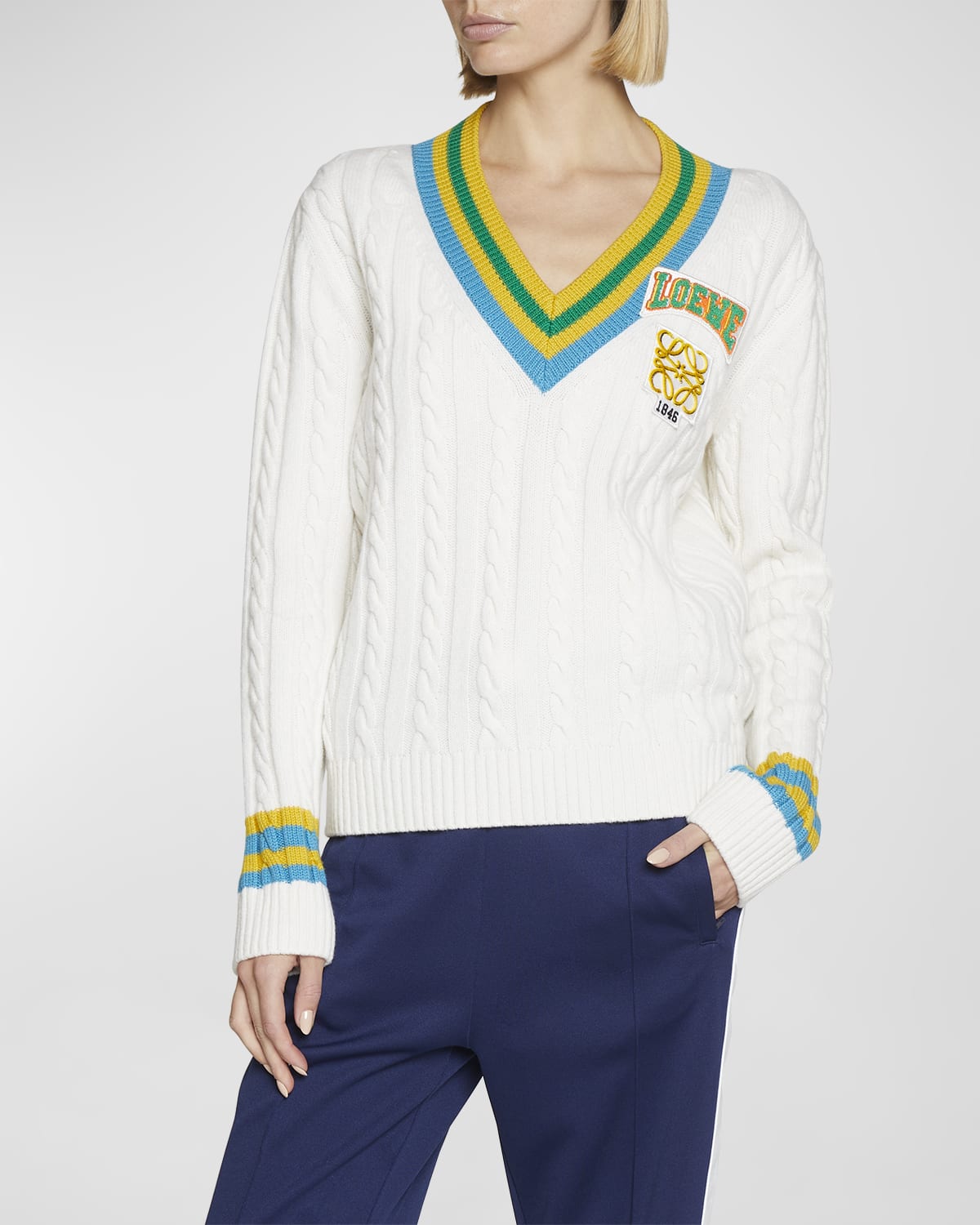 FRAME Cropped CableKnit Sweater Neiman Marcus