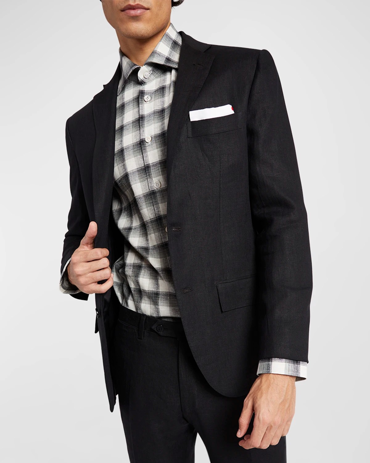 Isaia Men's Striped LinenBlend Blazer Neiman Marcus