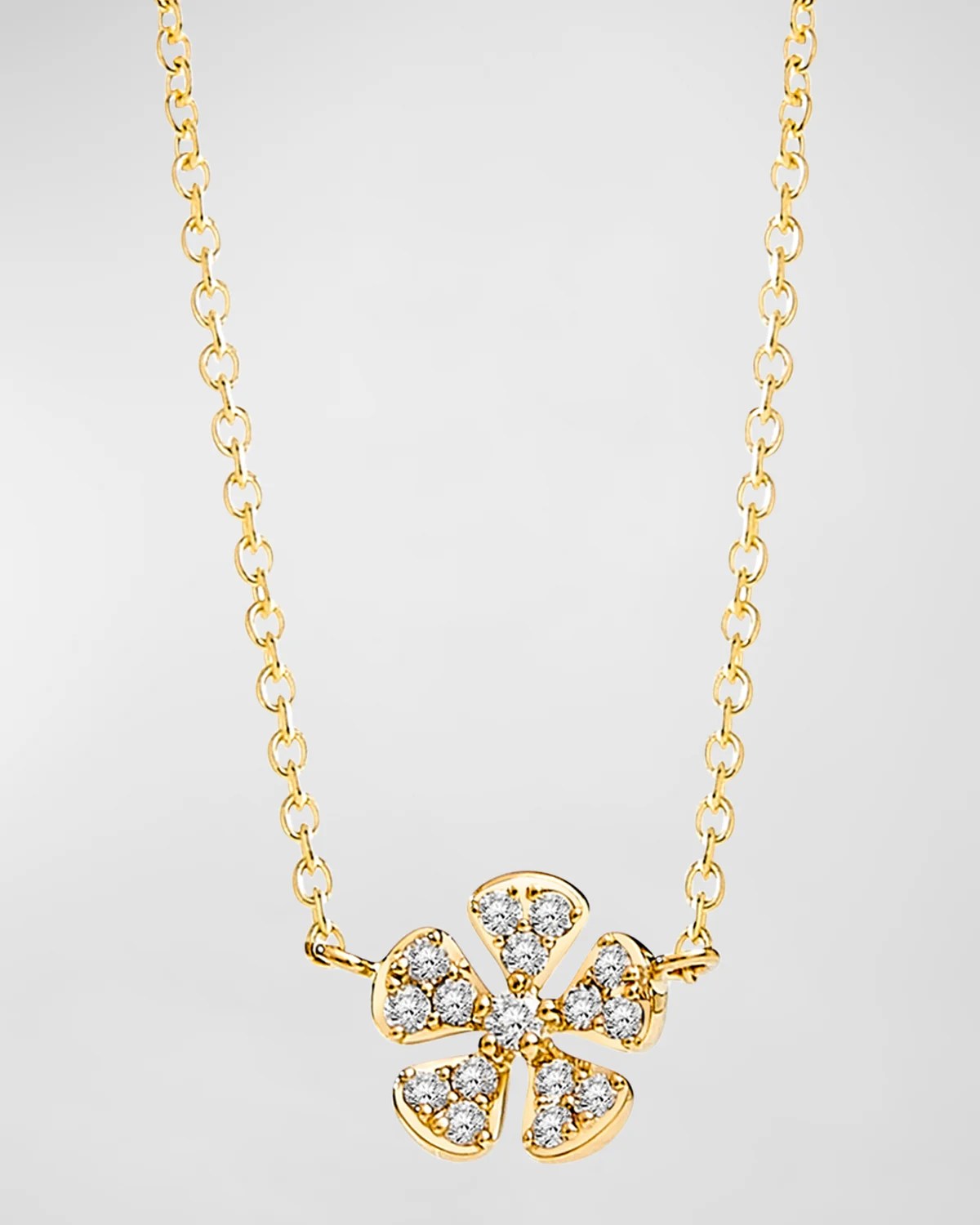Syna Diamond FourPetal Flower Necklace in TwoTone Neiman Marcus