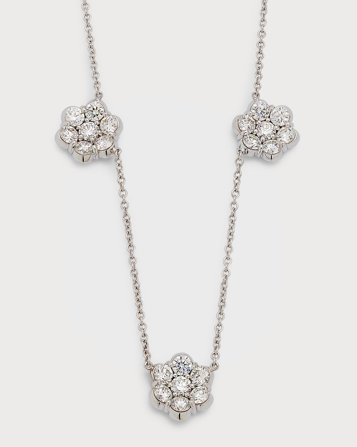 Bayco 18k Yellow Gold Flower Diamond Station Necklace Neiman Marcus