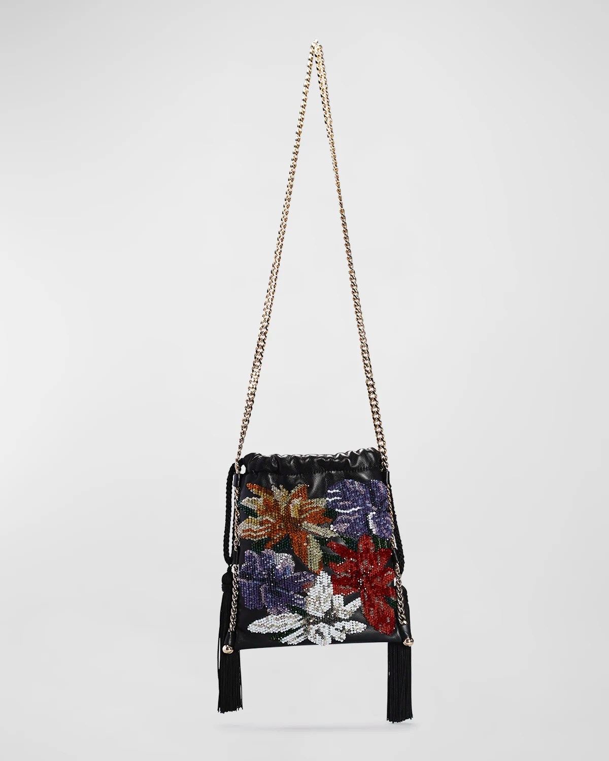 Oscar de la Renta Mini Flower Tweed Chain Shoulder Bag Neiman Marcus