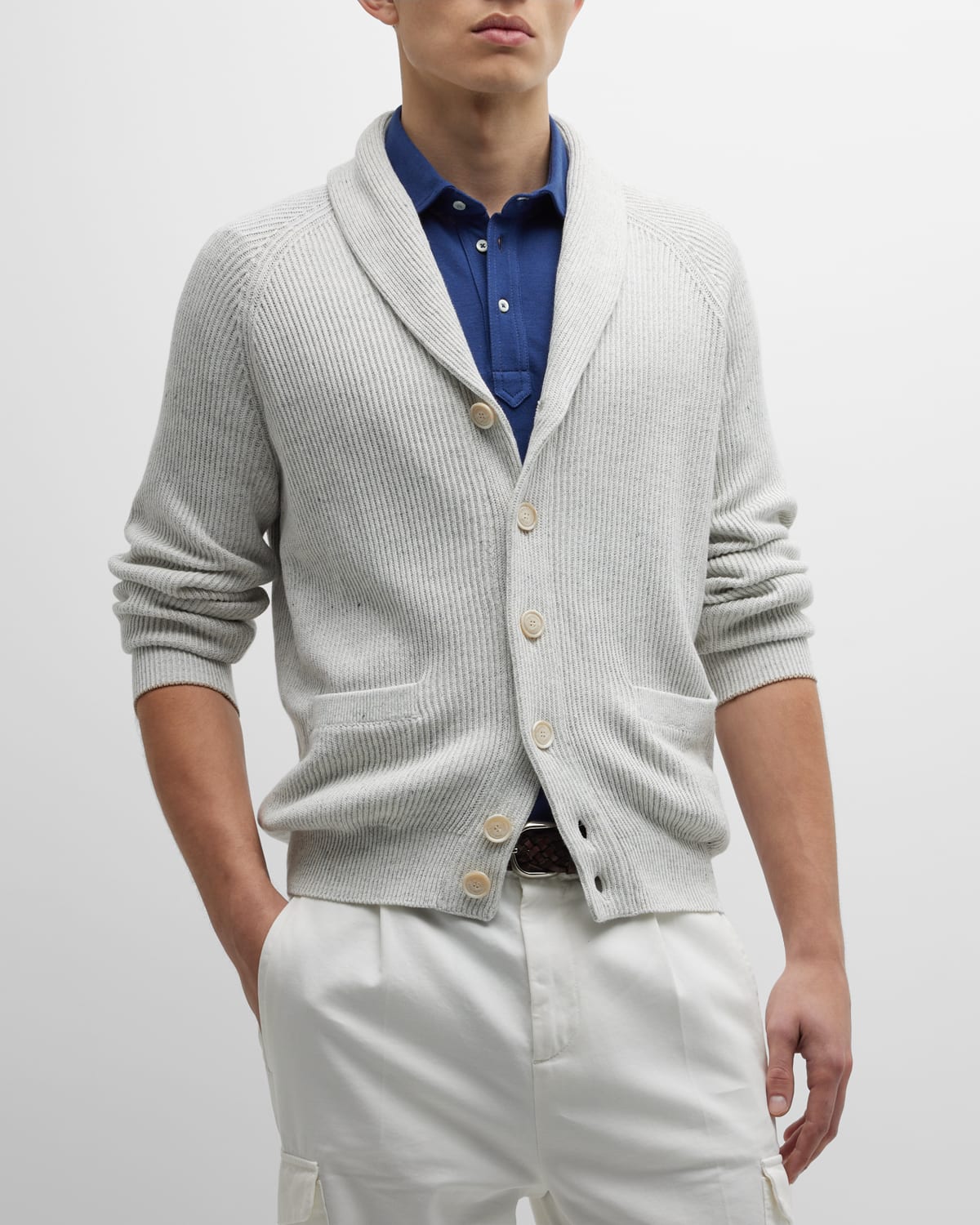 TOM FORD Men's CashmereLinen Knit Cardigan Sweater Neiman Marcus