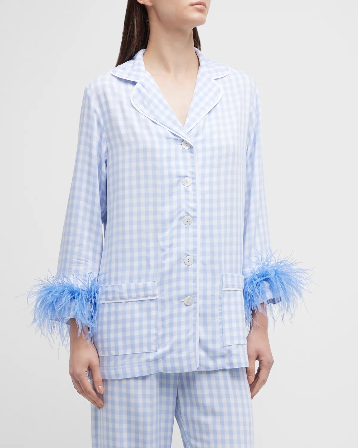 Sleeper Double FeatherTrim Party Pajama Set Neiman Marcus