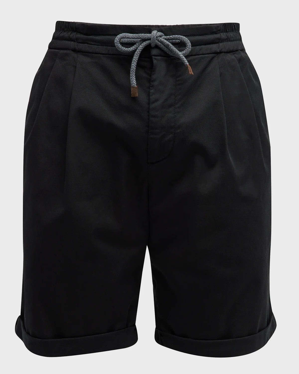 Brunello Cucinelli Men's ZipPocket Drawstring Shorts Neiman Marcus