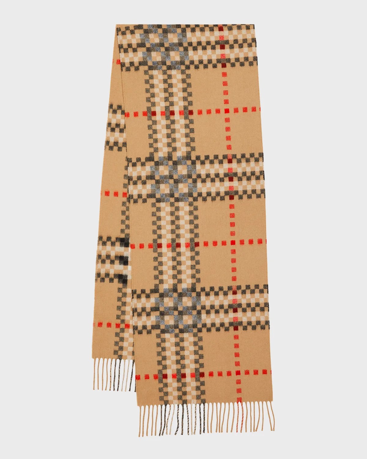 Burberry Tonal Giant Check Cashmere Scarf Neiman Marcus